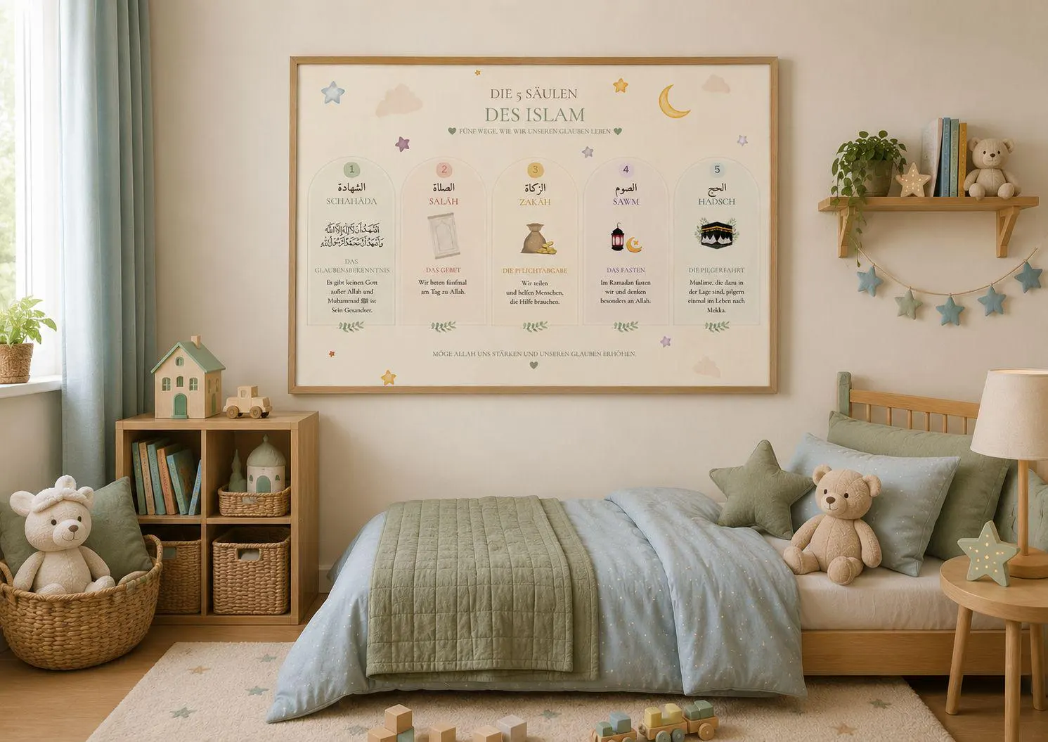 Die 5 Säulen des Islam Poster | Islamic Wall Art | Islamic Wall Decor | Islamic Kids Decor | Muslim Poster | Digital Download - image 5