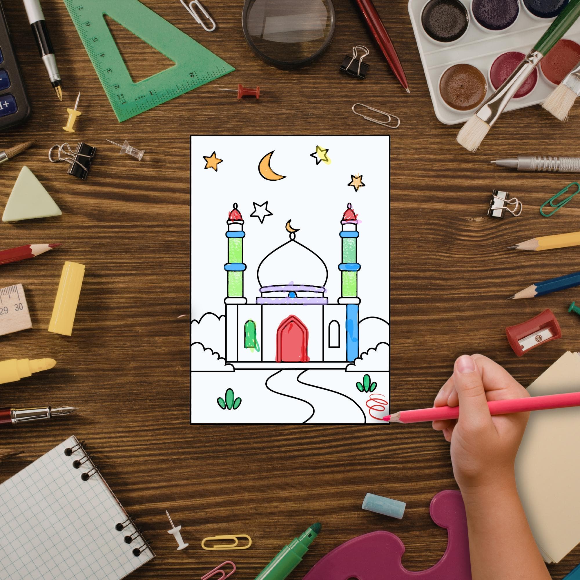 Islamic Coloring Pages for Kids | Muslim Kids Activity | Ramadan Eid Printable | PDF & SVG Download - image 4