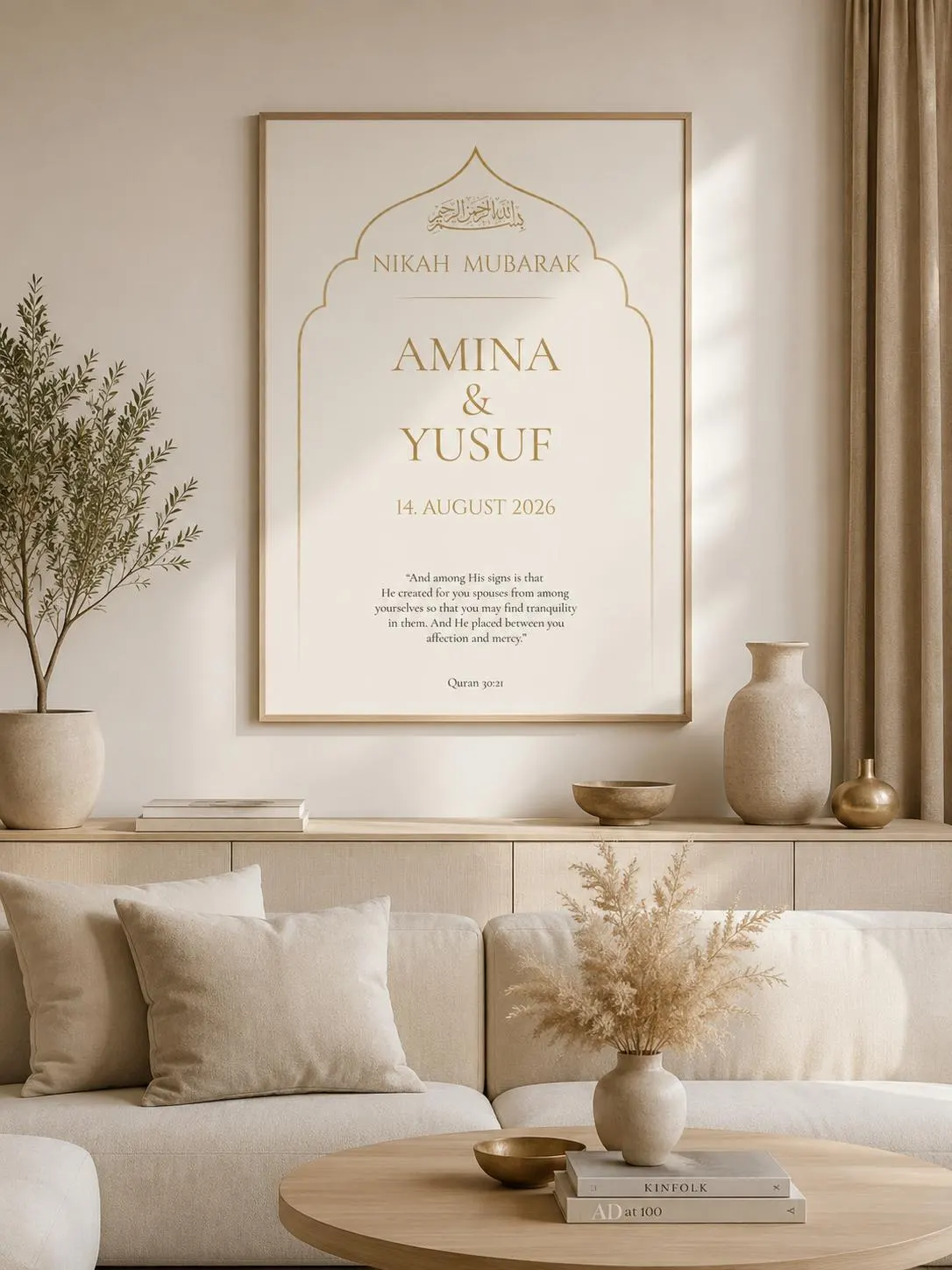 Personalized Wedding Gift | Personalized Nikah Poster |  | Islamic Wall Art | Muslim Gift | Custom Wedding Print - image 3