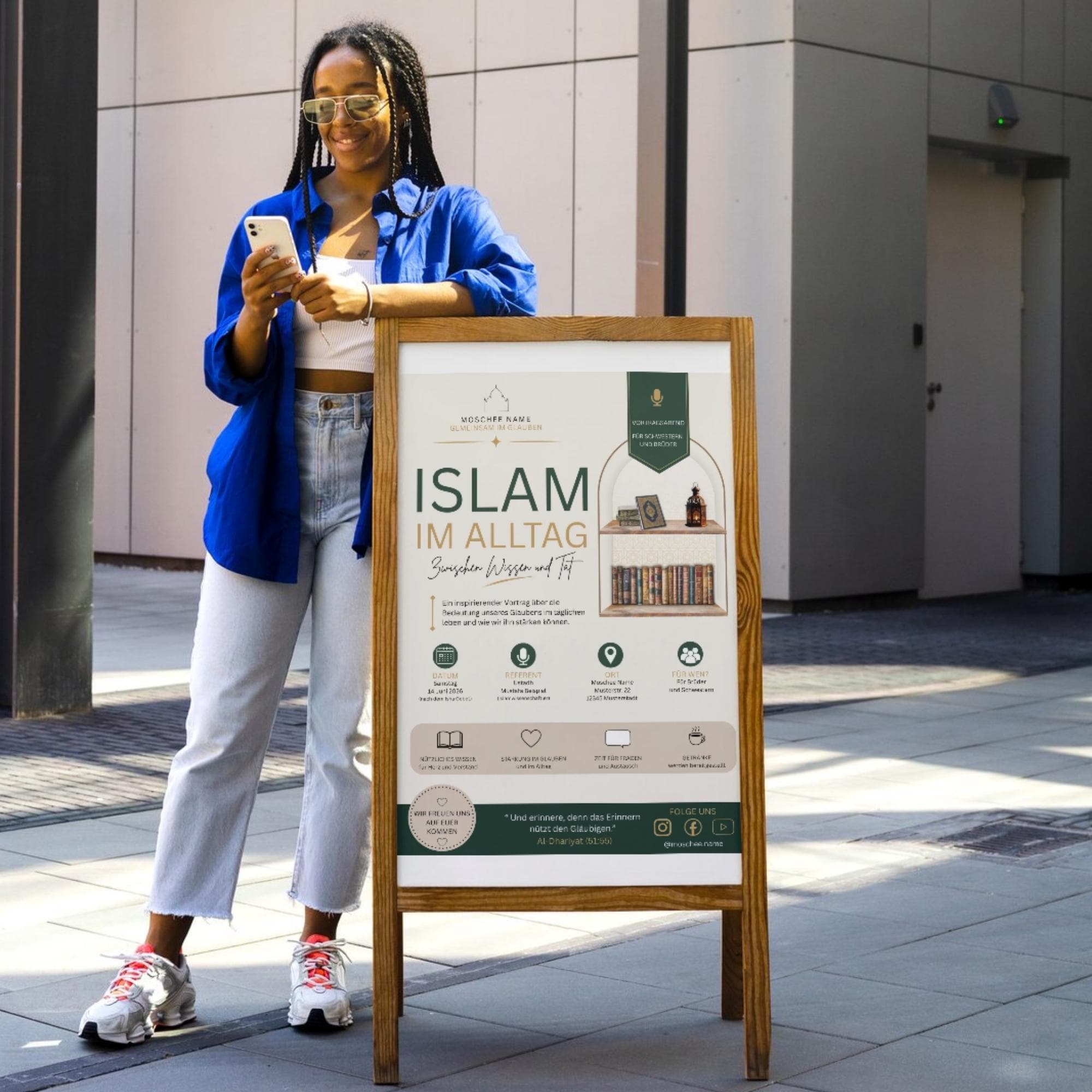 Islamic Event Poster Canva Template | Mosque Flyer | Islamic Lecture | Muslim Event Template | Editable Canva Design - image 2