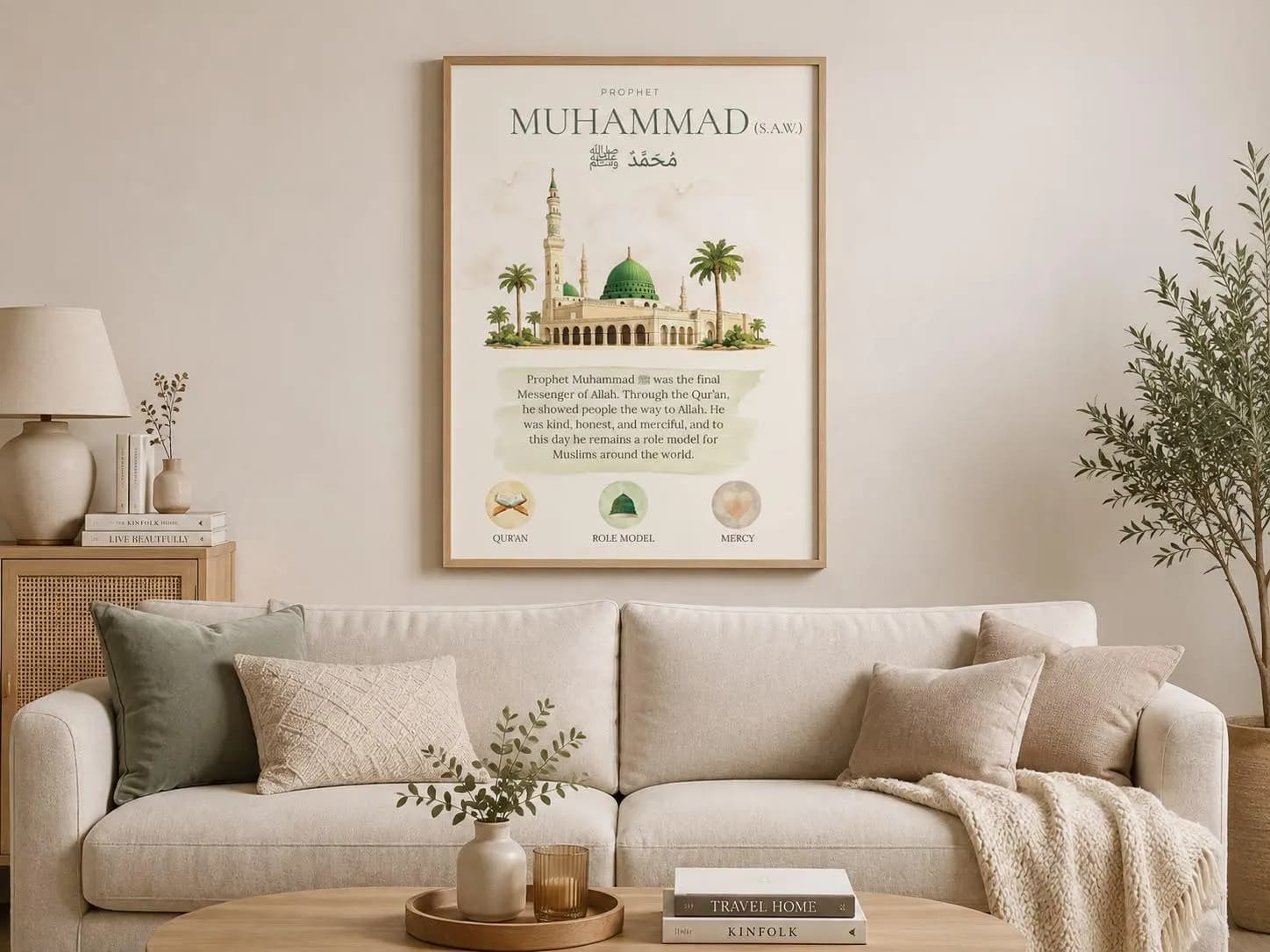 Prophet Muhammad Poster | Islamic Wall Art | Islamic Wall Decor | Muslim Wall Decor | Premium Print | Arabic Wall Art | A4 A3 - image 2