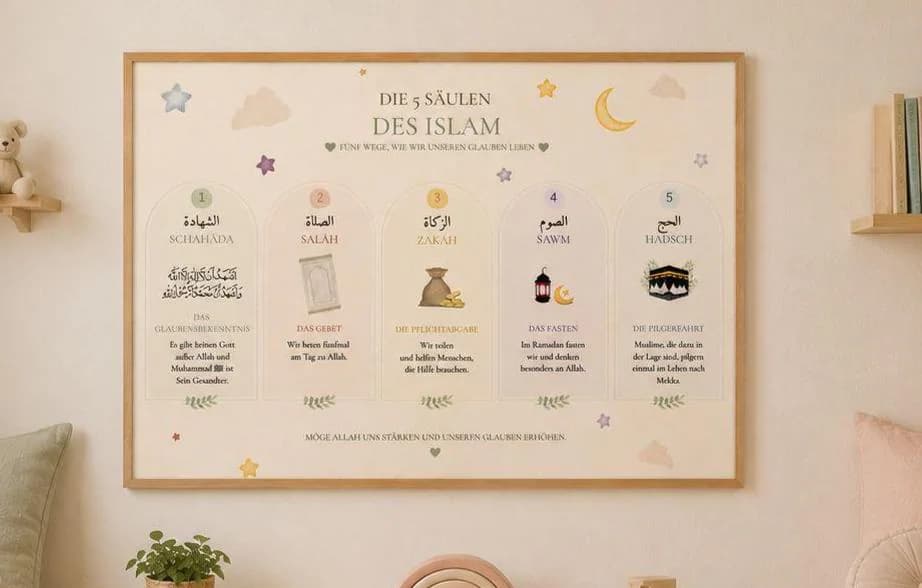 Die 5 Säulen des Islam Poster | Islamic Wall Art | Islamic Wall Decor | Islamic Kids Decor | Muslim Poster | Digital Download - image 4