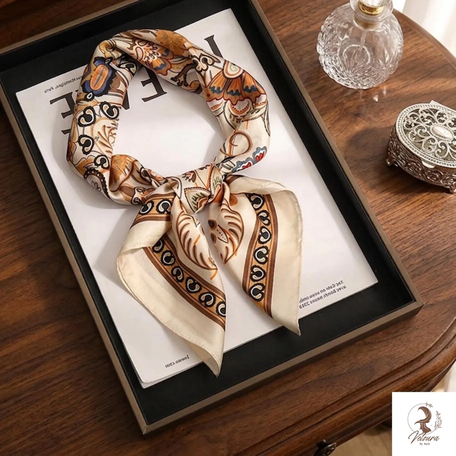 Soft satin hair scarf for women stylish look