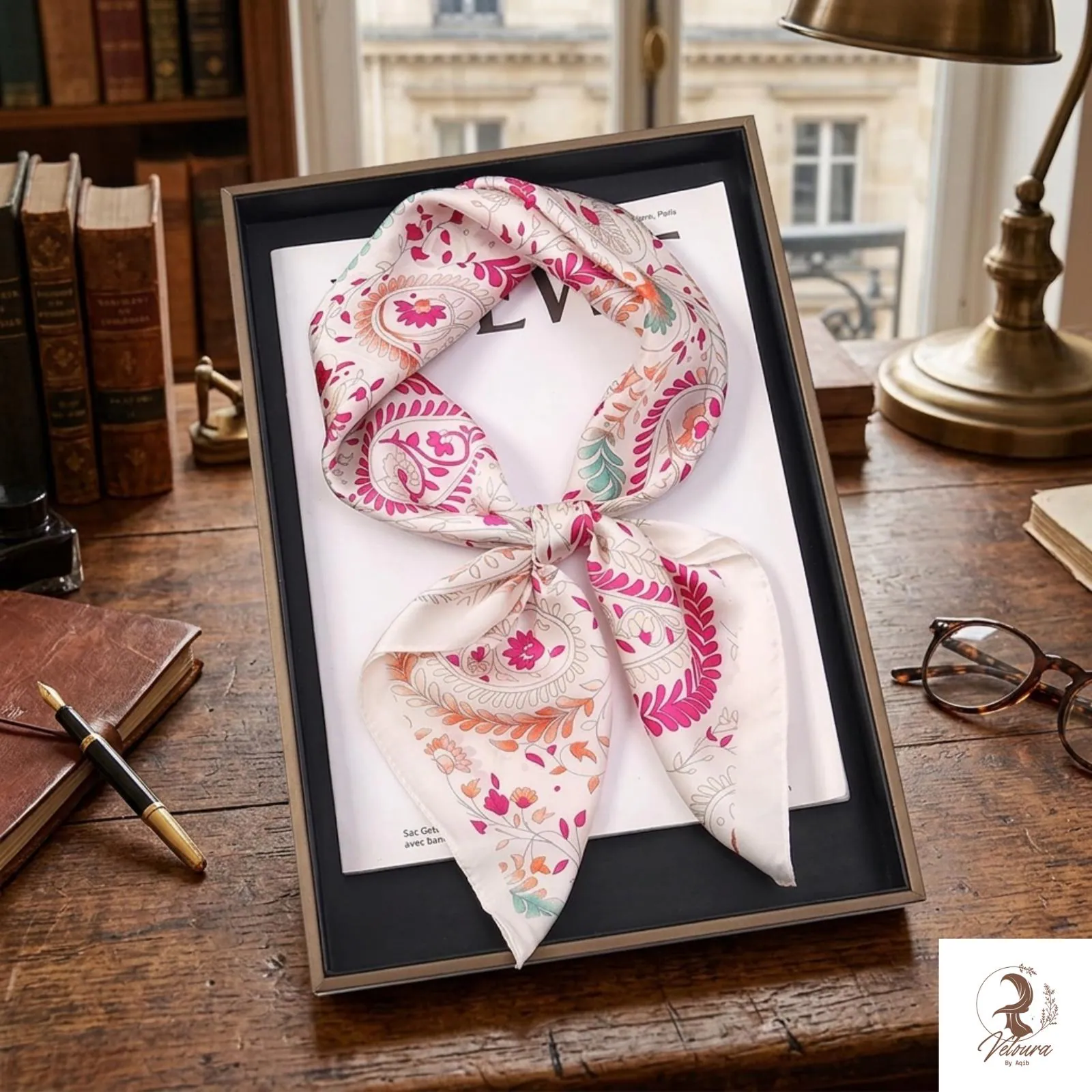 Women satin shawl scarf with silky texture