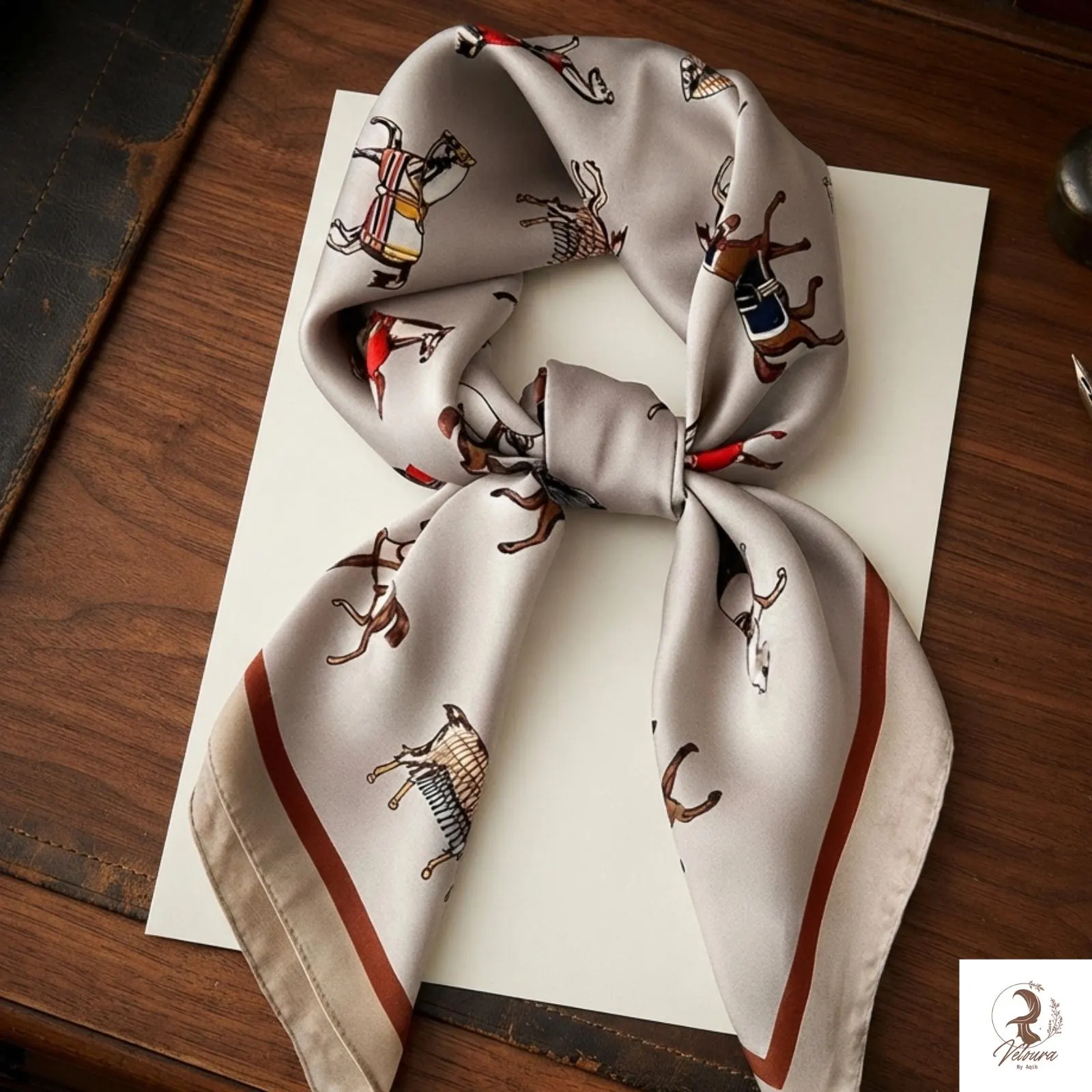 Folded square scarf presented as a thoughtful gift accessory.