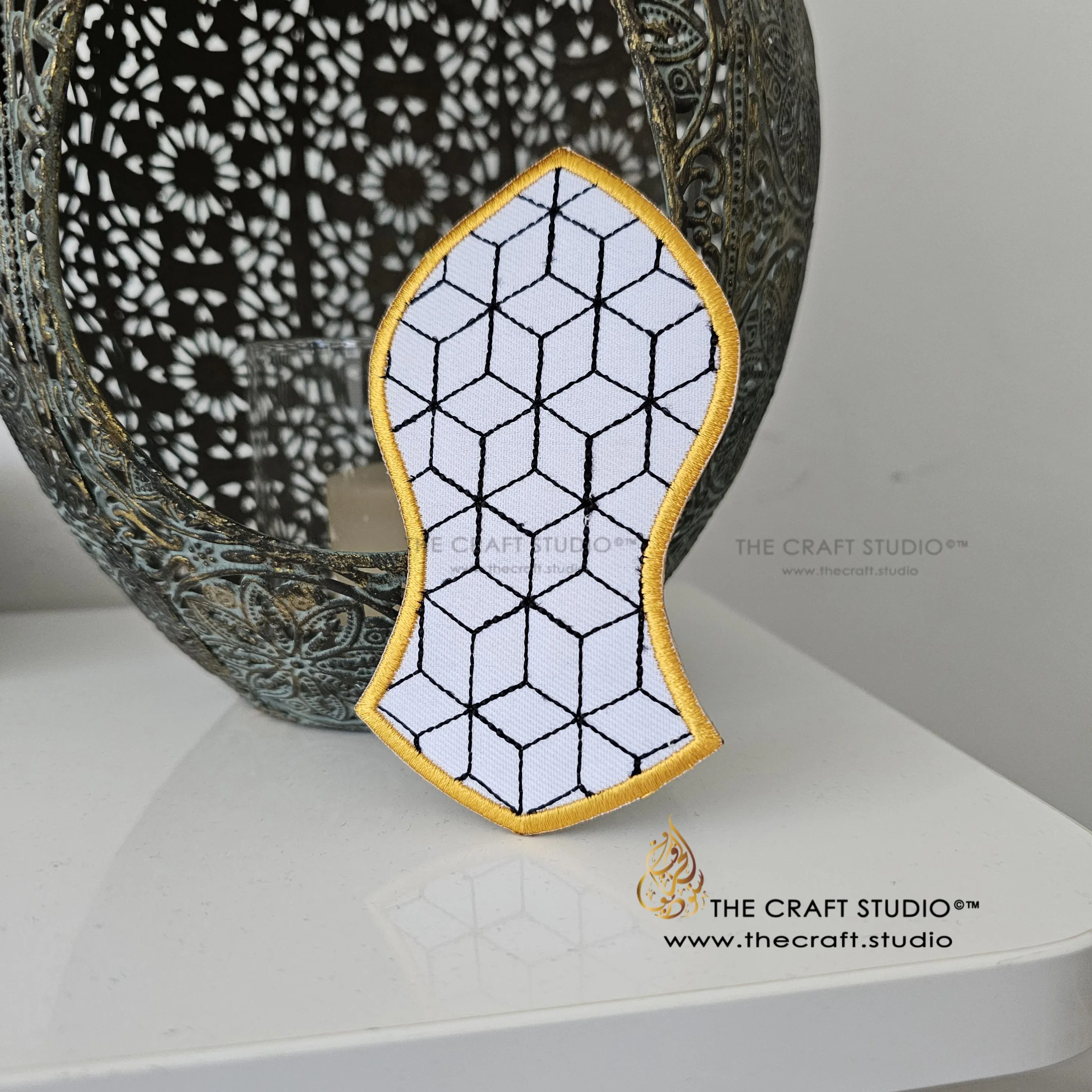 Nalayn Mubarak Embroidered Patch: Islamic Geometric Design, Iron-On/Sew-On - image 4