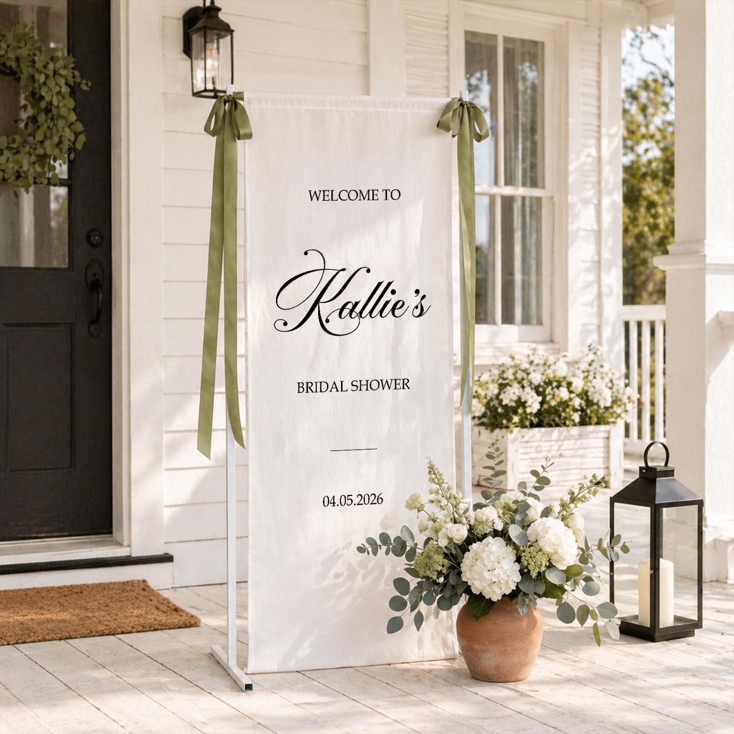 Minimalist Bridal Shower Welcome Banner, Personalized Bridal Shower Sign, Elegant Custom Wedding Shower Backdrop - image 5
