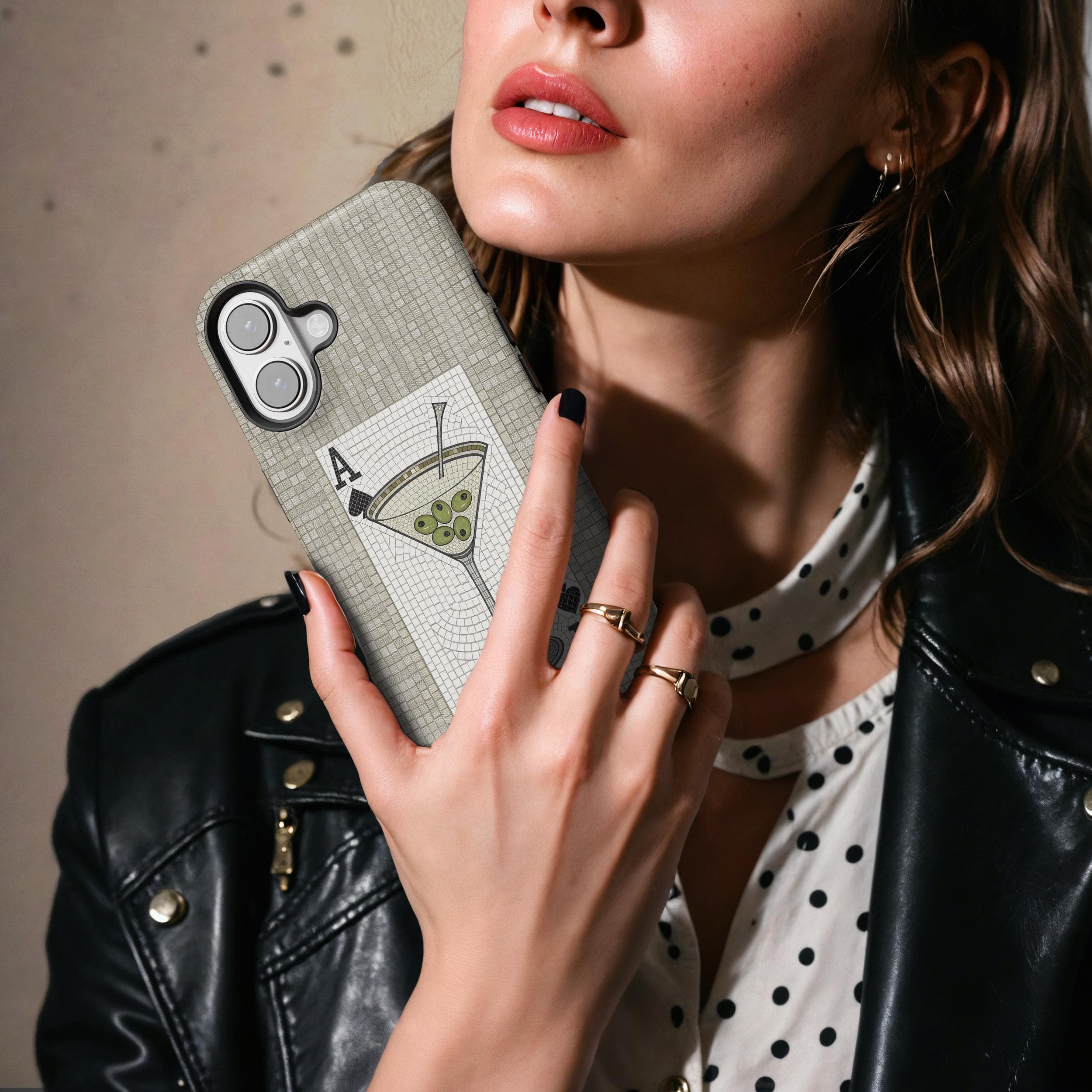 Martini Glass Phone Case: Ace of Spades Design Cover for iPhone 17 16 15 14 13 12 11 + MagSafe, Samsung S26 S25 Ultra, Google Pixel 10 9 Pro - image 3