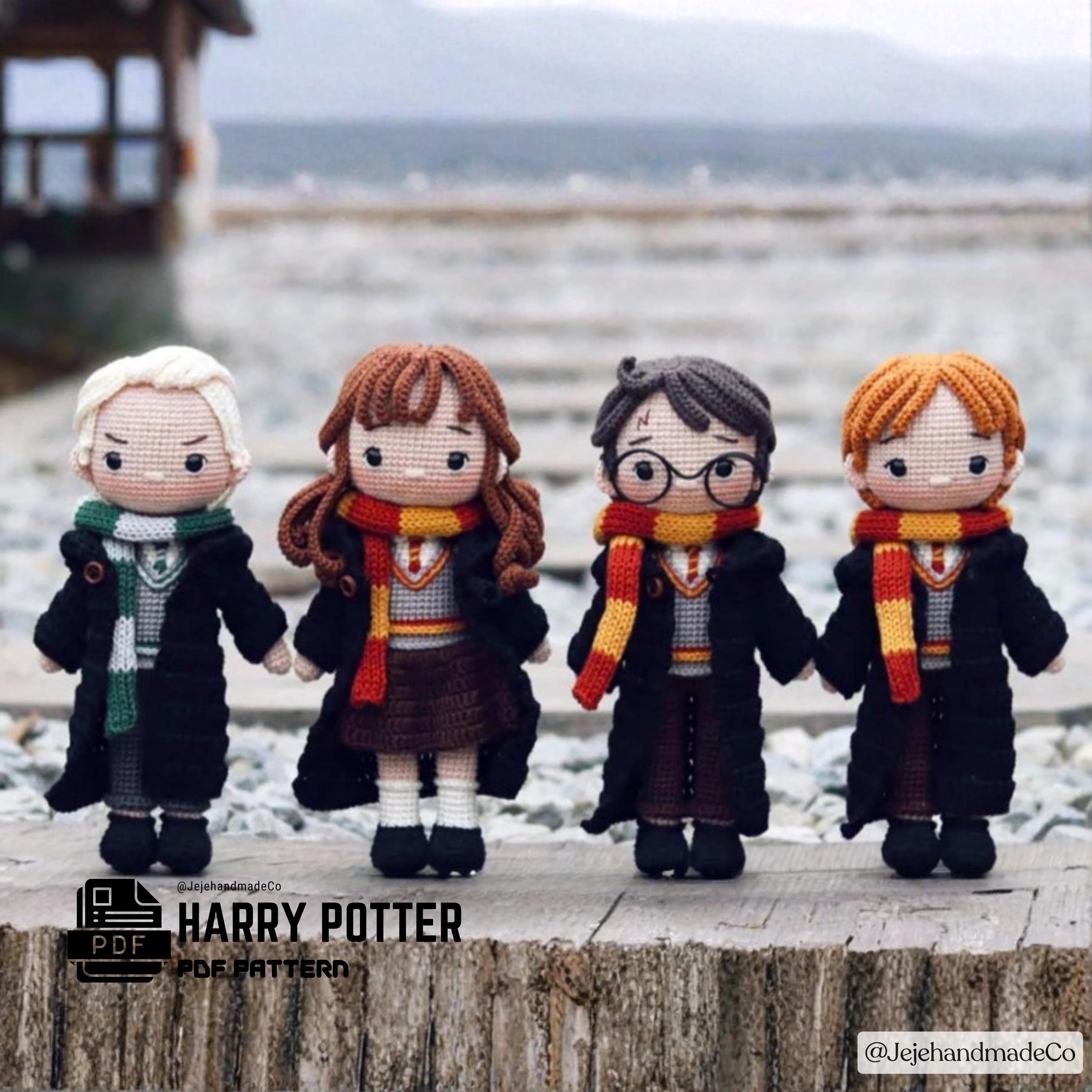Harry Potter 4 in 1 Wizard Doll Amigurumi Pattern Set (PDF Download)