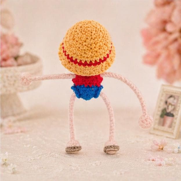 D. Luffy Boy Keychain Crochet Pattern (PDF Download) – Amigurumi Doll Design - image 4
