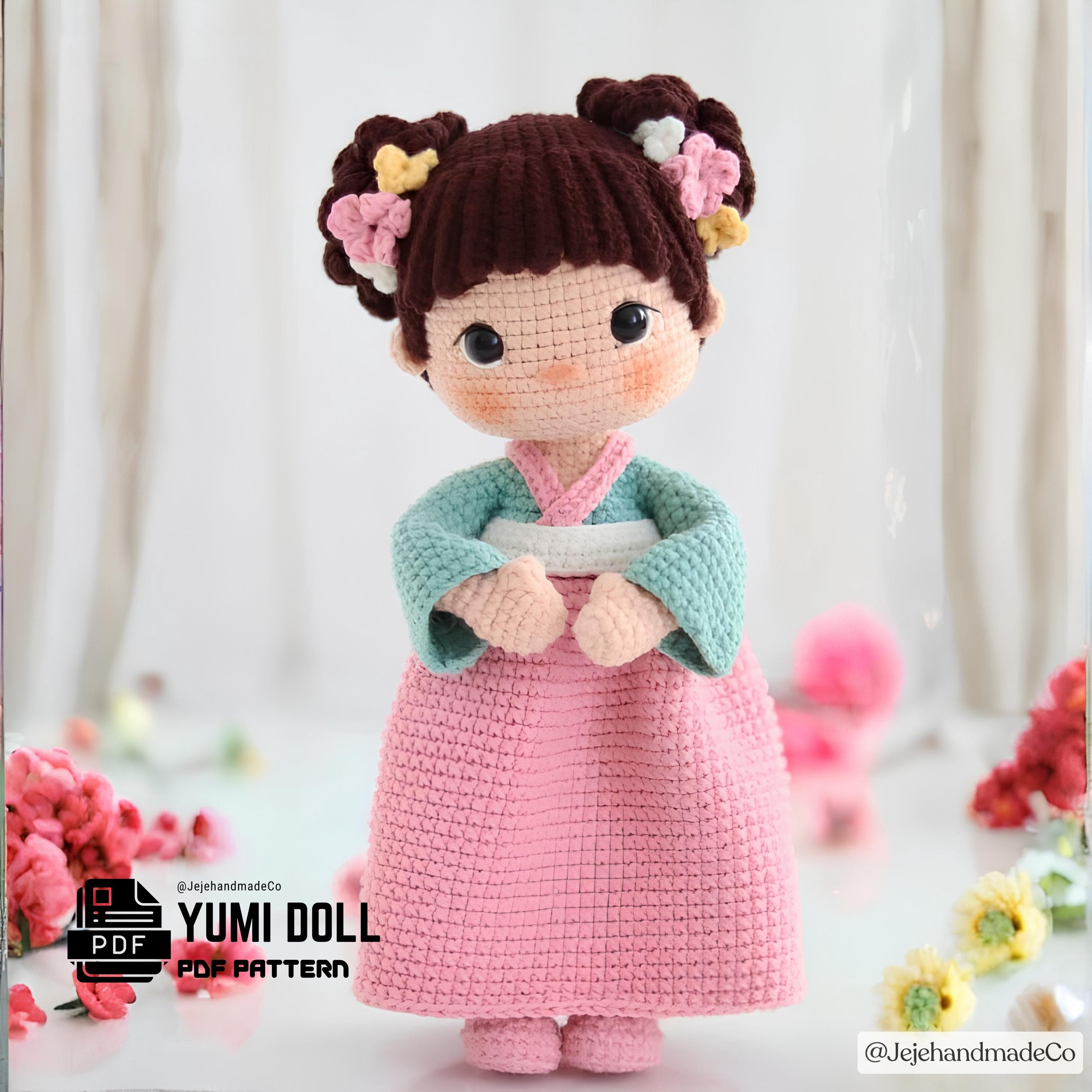 Yumi Doll Crochet Pattern PDF: Amigurumi Doll Making Guide (Digital Download)