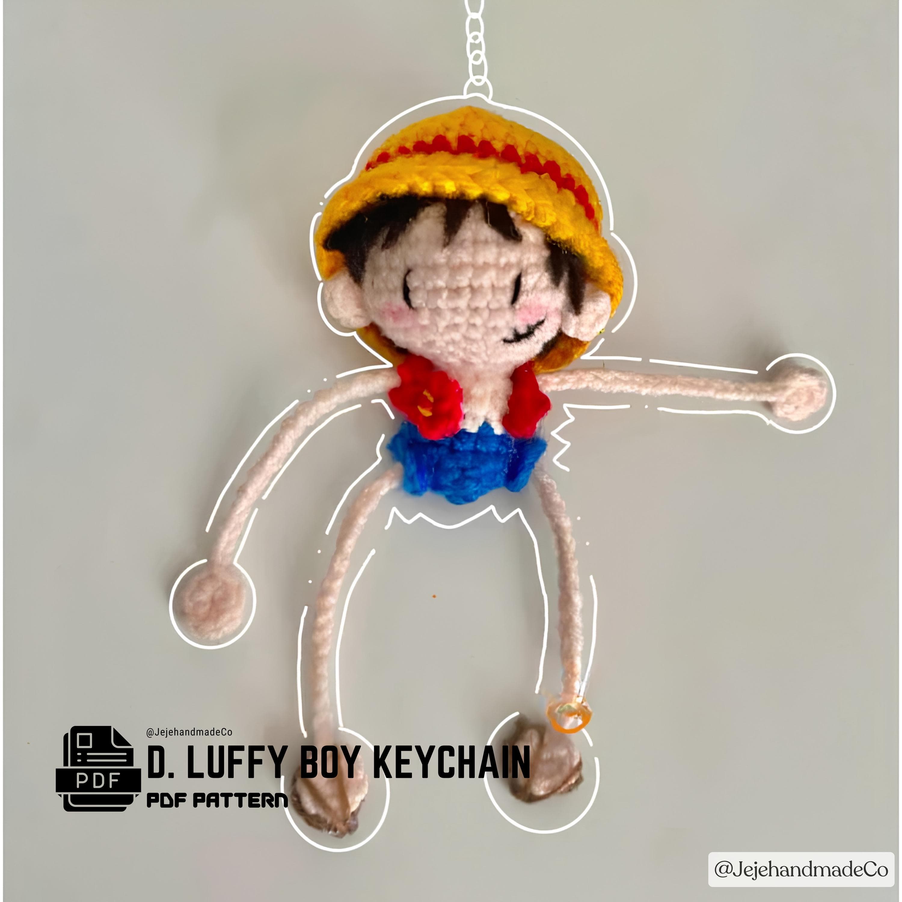 D. Luffy Boy Keychain Crochet Pattern (PDF Download) – Amigurumi Doll Design