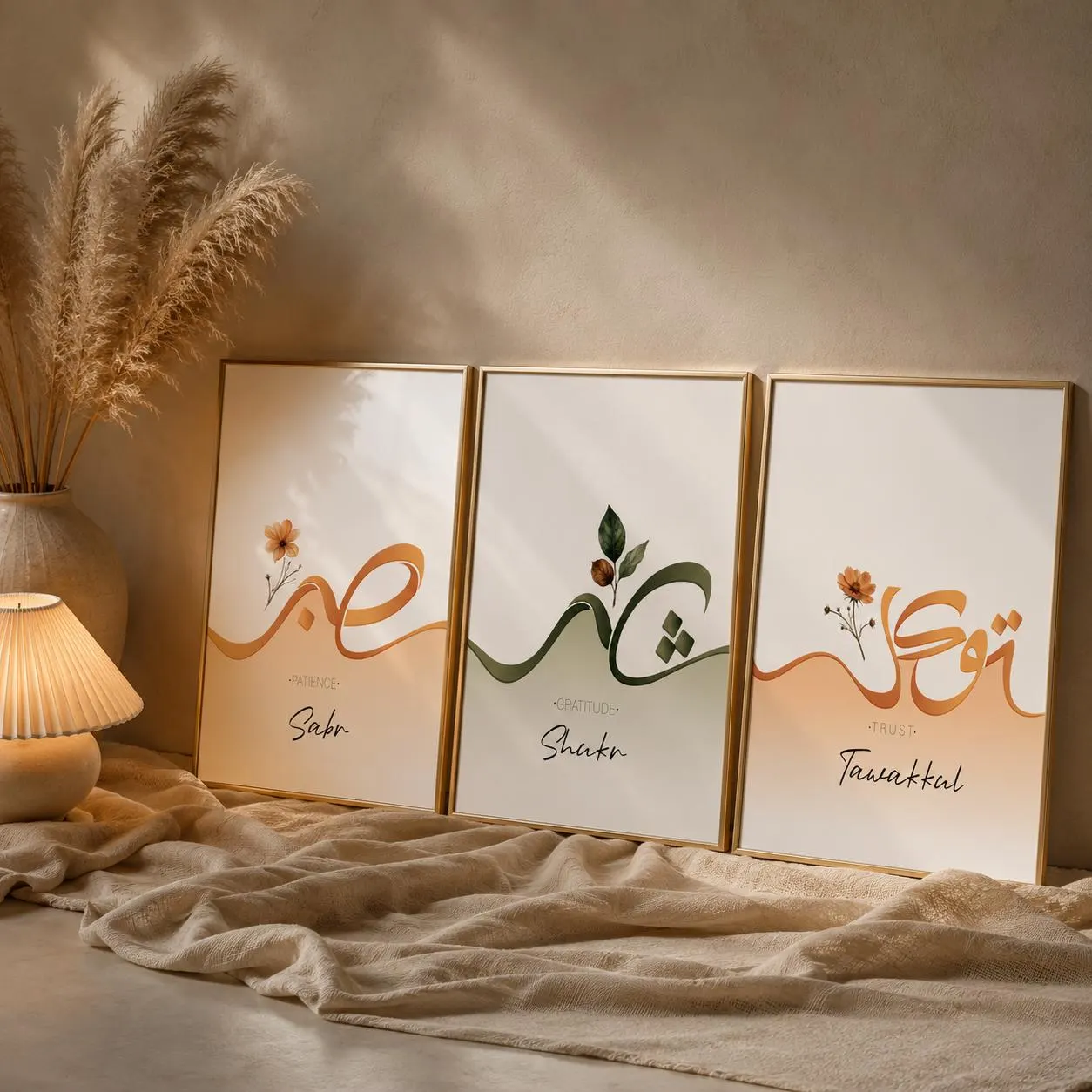 Sabr Shukr Tawakkul Wall Art Set, Minimalist Arabic Calligraphy Prints (Digital Download) - image 5