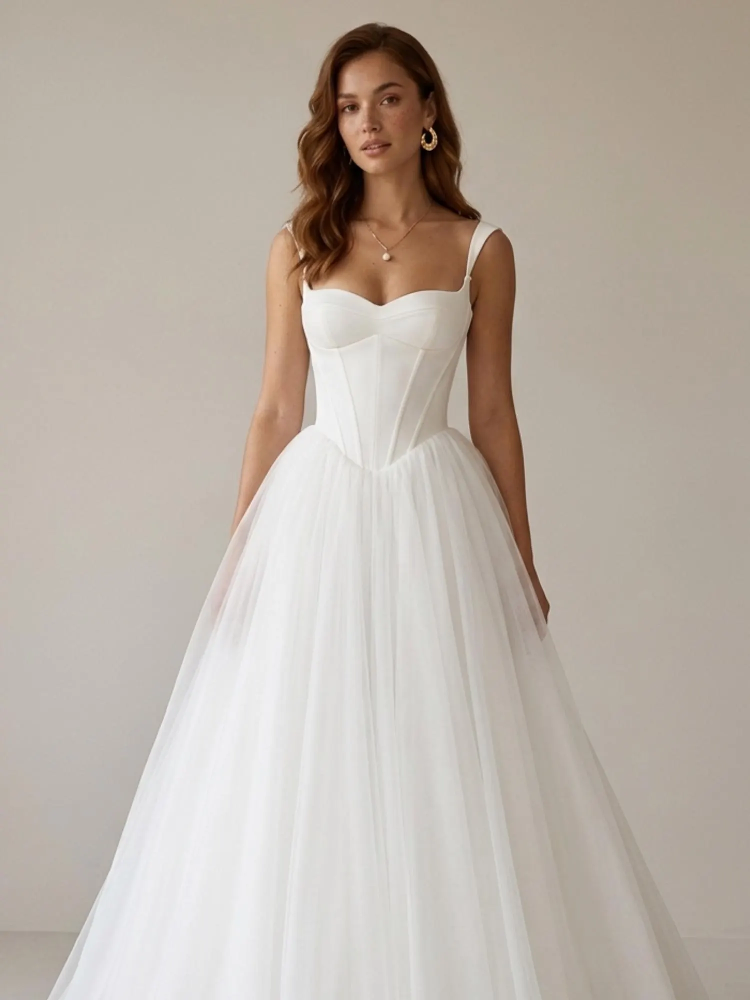 Custom Sweetheart Wedding Dress Spaghetti Strap A-Line Bridal Gown Lace Up Back Floor Length Sweep Train Bride Dress - image 3