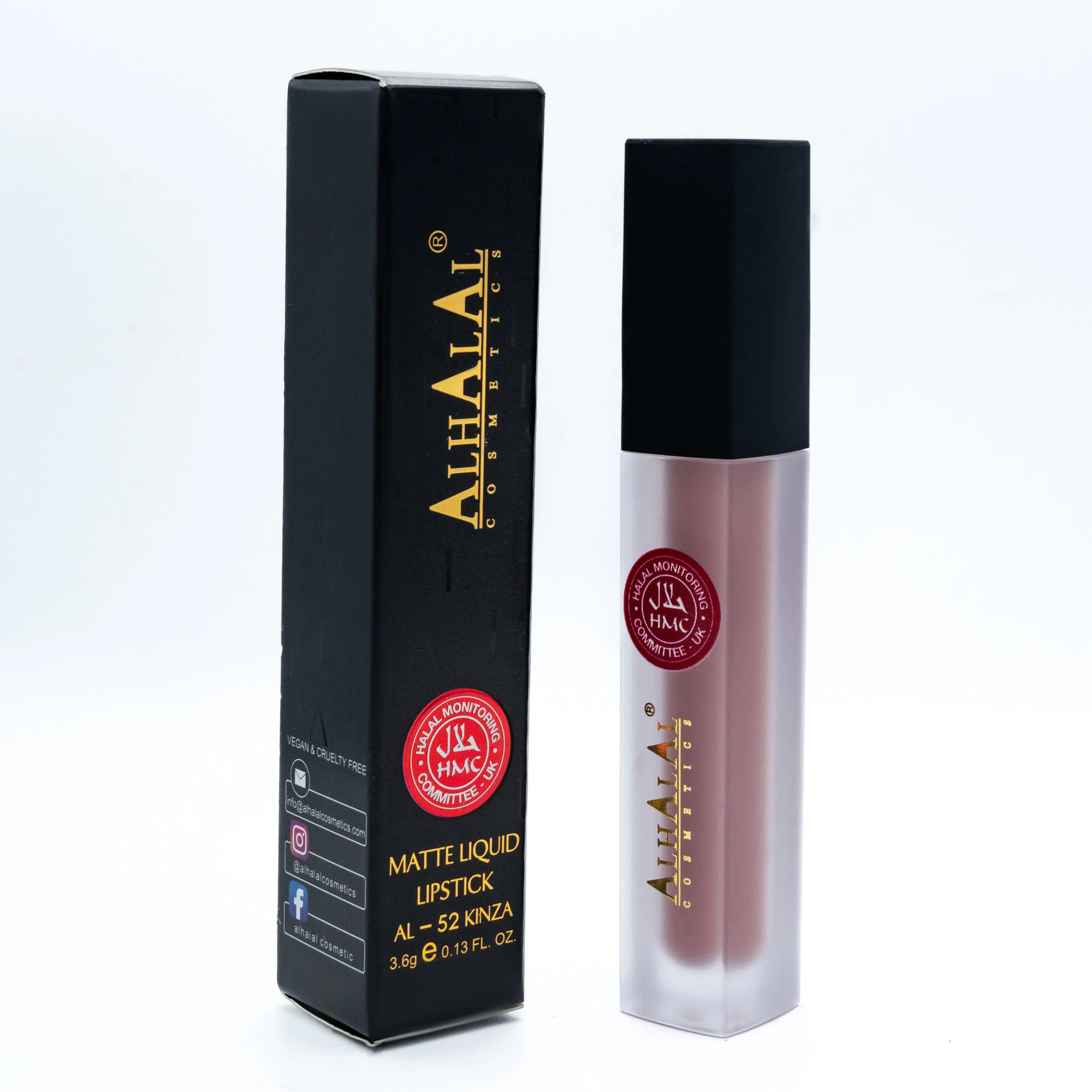 Halal Matte Liquid Lipstick – Long Lasting Vegan Lip Color (Shade AL 52 KINZA)