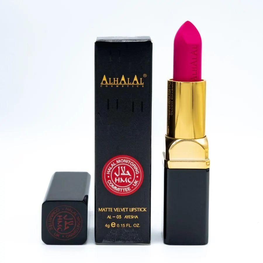 Halal Matte Velvet Lipstick – Long Lasting Vegan Lip Color (Shade AL03 AYESHA) - image 3
