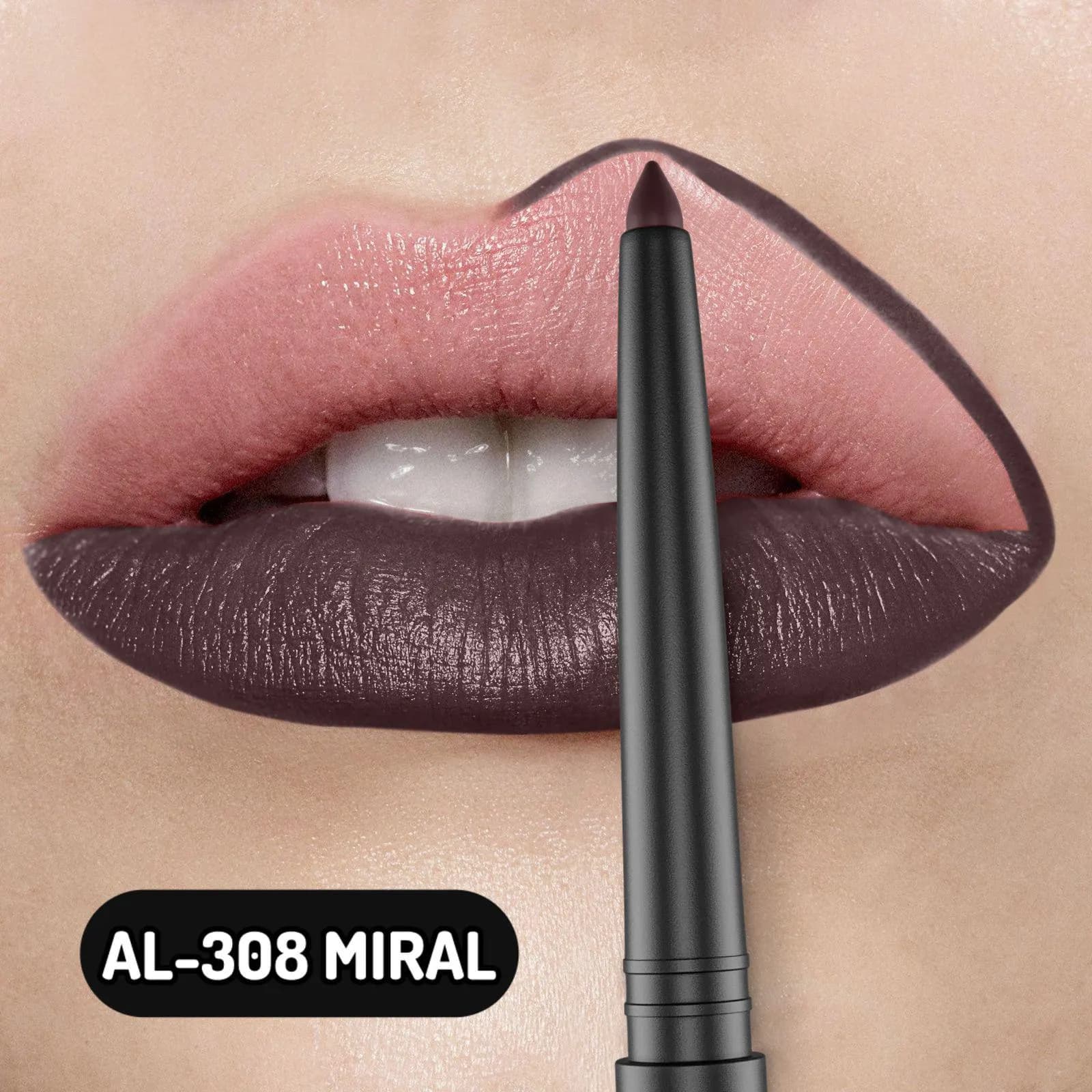 Matte Lip Liner Pencil | Long-Lasting Smooth Lip Definer, Precision Contour Makeup AL-308 MIRAL