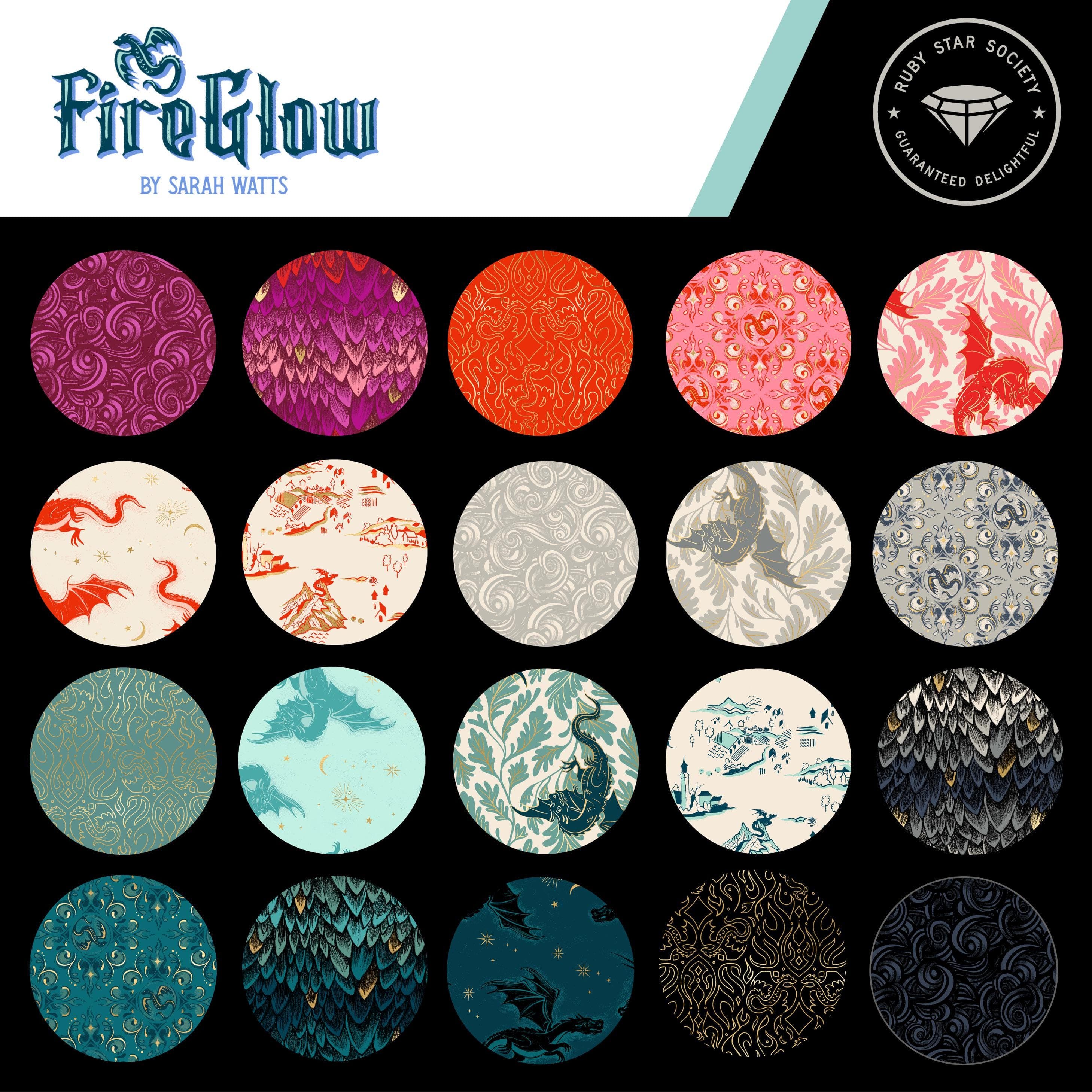 PREORDER Fireglow Scribe Metallic Dark Ruby RS2137 12M by Sarah Watts for Ruby Star Society-Moda- 1/2 Yard - image 3