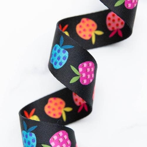 Webbing Rainbow Apples 1.5" SSCWEB 57 by Stitch Supply- 1 yard
