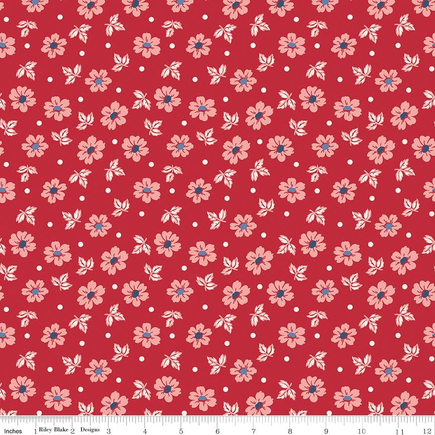Americana Washington C16081-BERRY by Lori Holt of Bee in My Bonnet -Riley Blake Designs-1/2 Yard