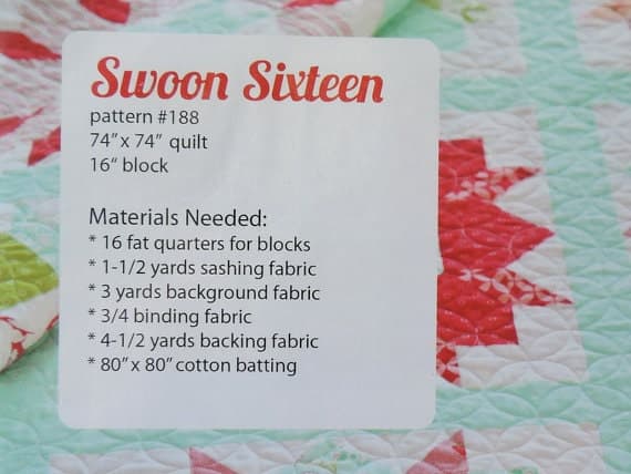 Swoon 16 Quilt Pattern  #188  by Camille Roskelley for Thimbleblossoms - image 3