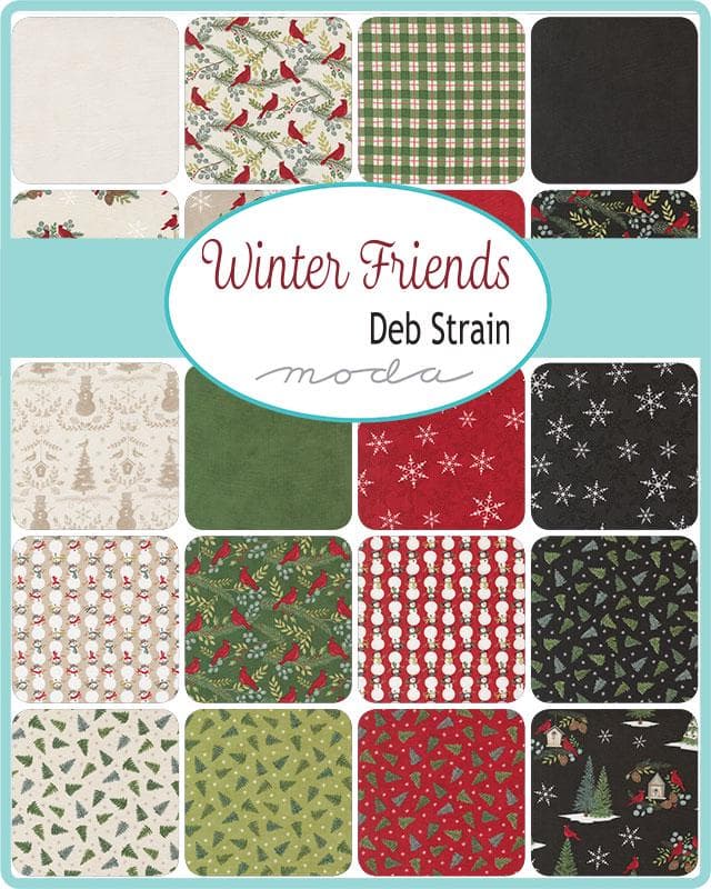 Winter Friends Winter Plaid Berry Red 56137 17 by Deb Strain- 1/2 Yard - image 3