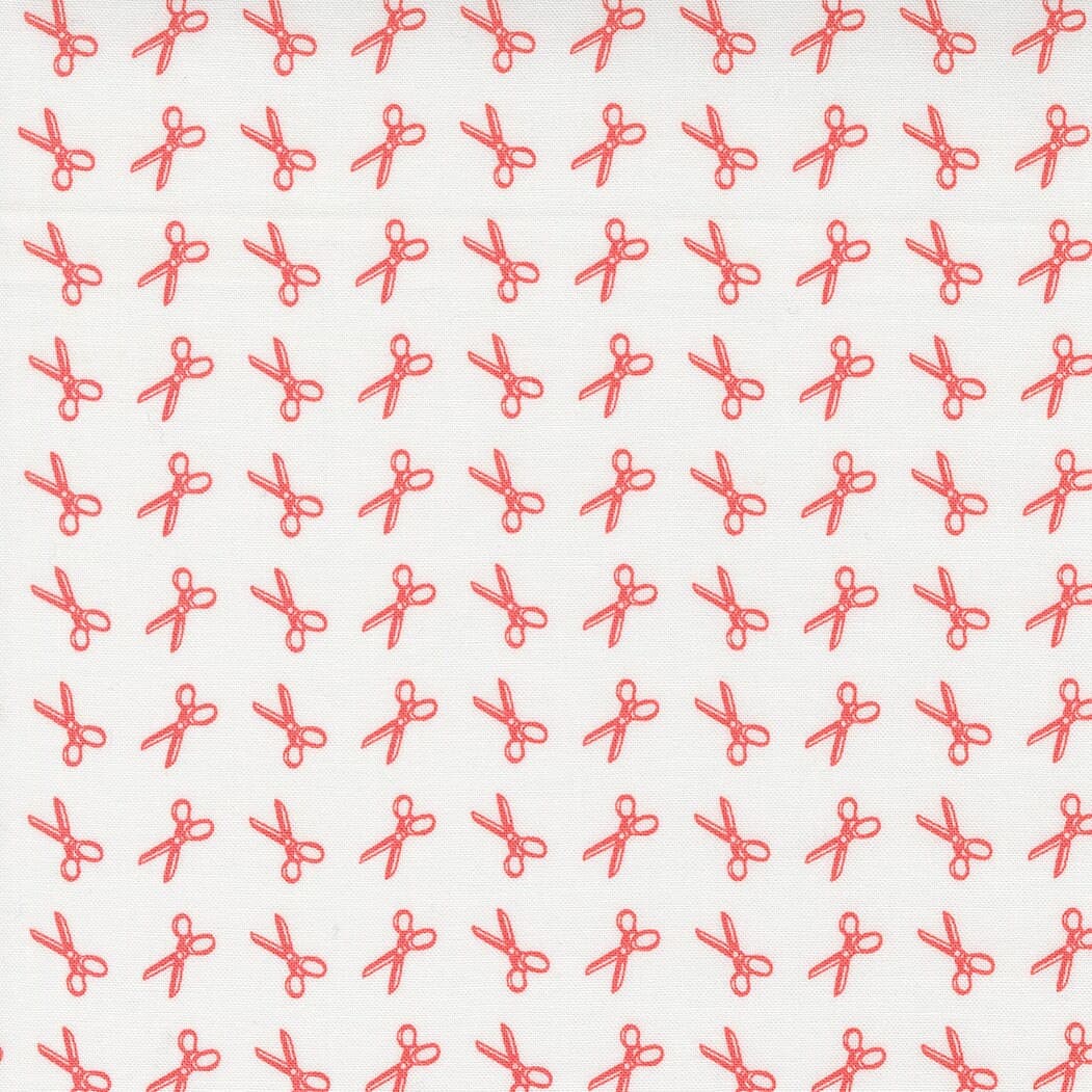 Linen Cupboard Scissors Chantilly Strawberry 20483 11 by  Fig Tree- Moda- 1/2 yard