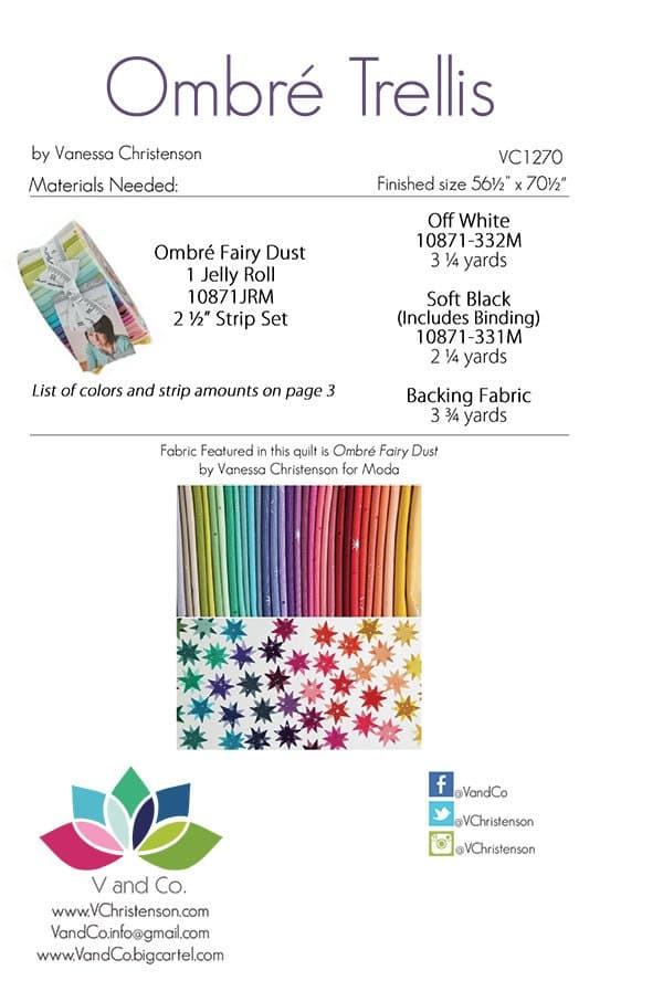 Ombre' Trellis Quilt Pattern by V and Co - image 3