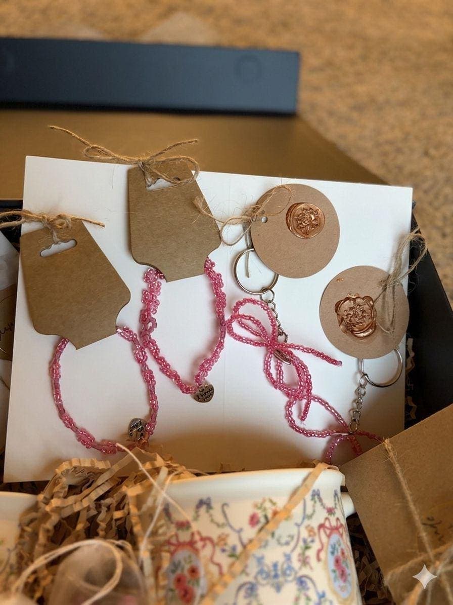 Sister Friend Gift Box: Matching Mugs, Bracelets, Keychains, Turkish Rose Tea - image 5