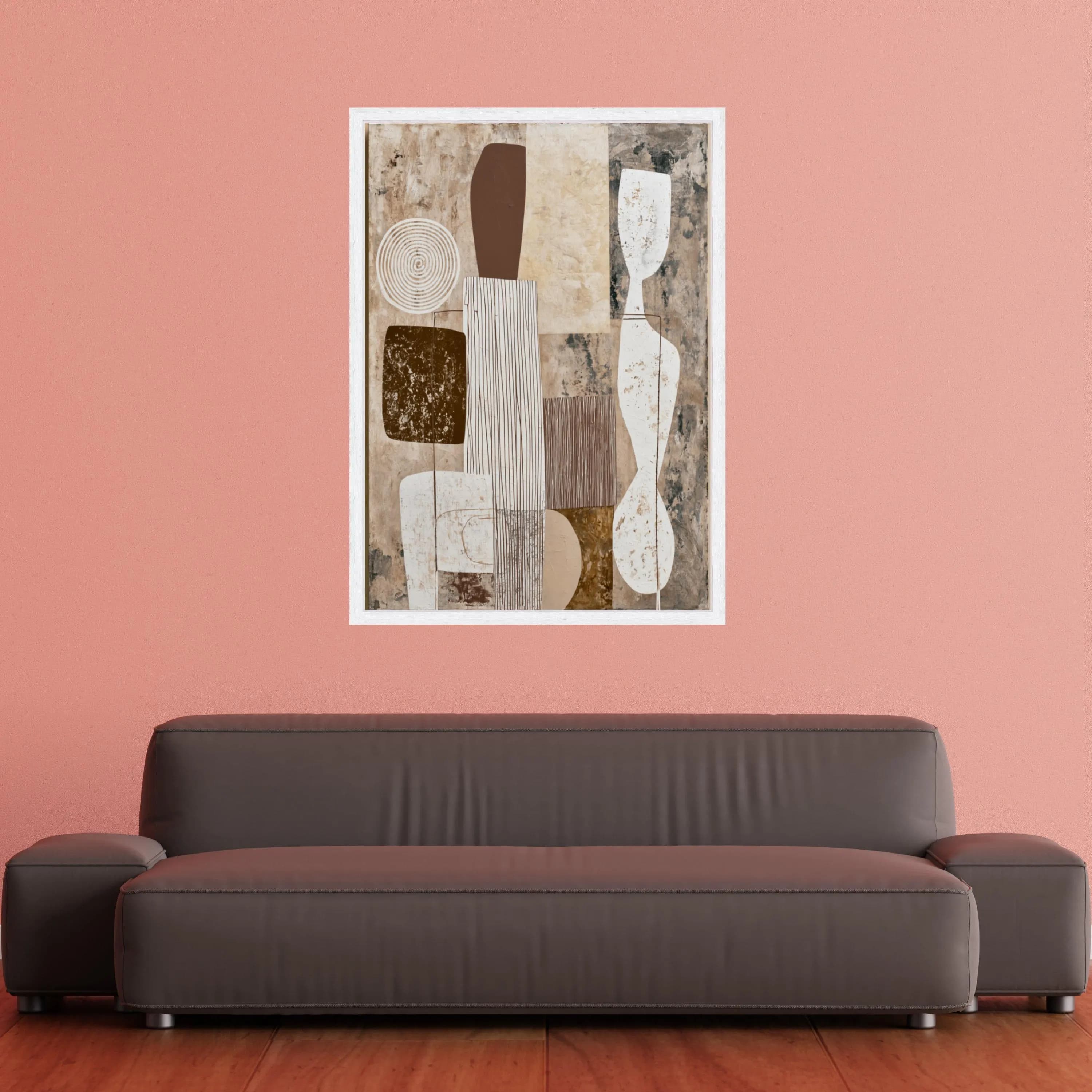 Neutral Abstract Shapes Canvas Wall Art, Geometric Modern Design, Earth Tone Decor, Contemporary Home Accent, Ready to Hang Artwork - image 5