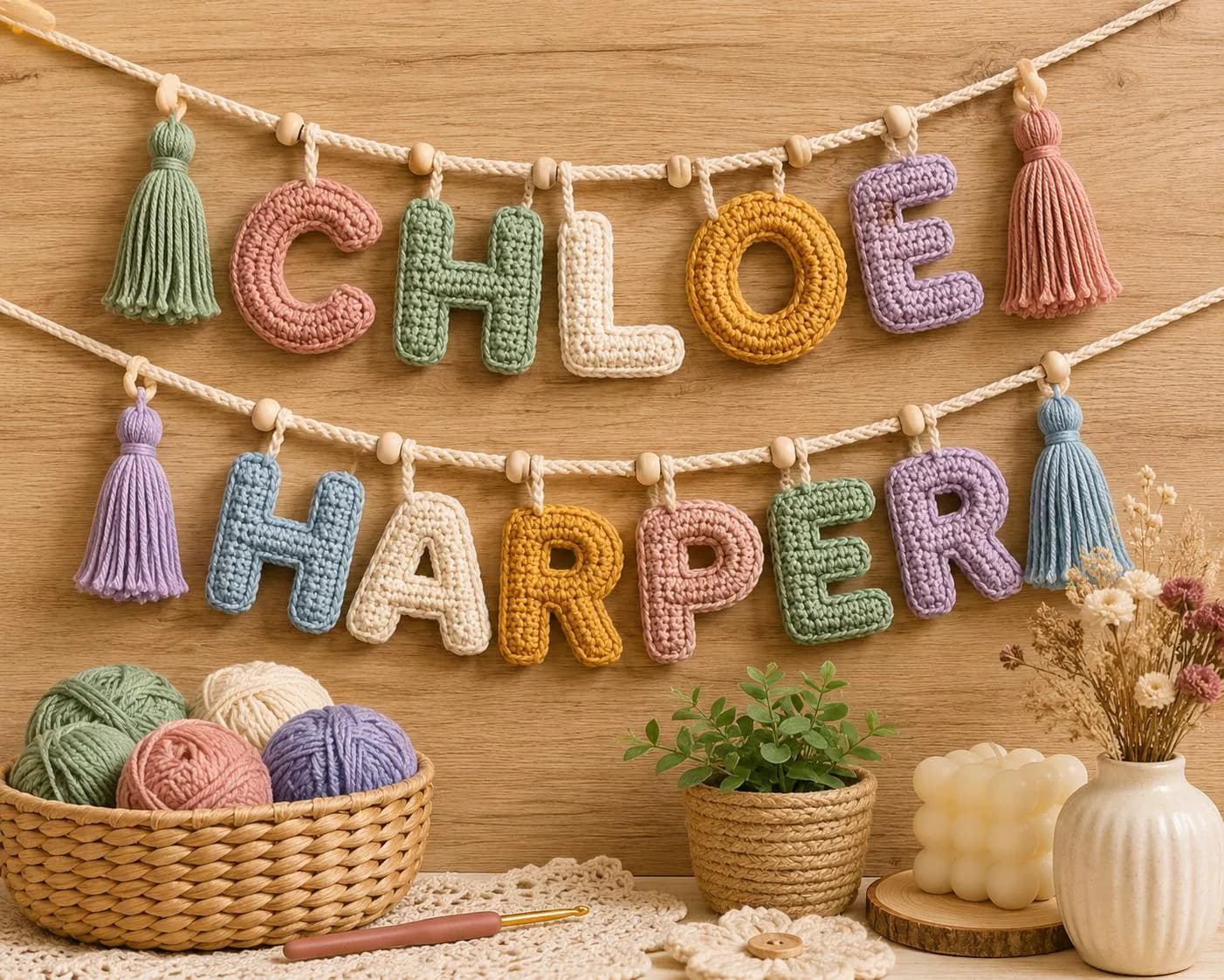 Crochet Alphabet Pattern PDF A-Z, Crochet Letter Pattern, Amigurumi Alphabet, Plush ABC Crochet, Nursery Name Banner, Instant Download