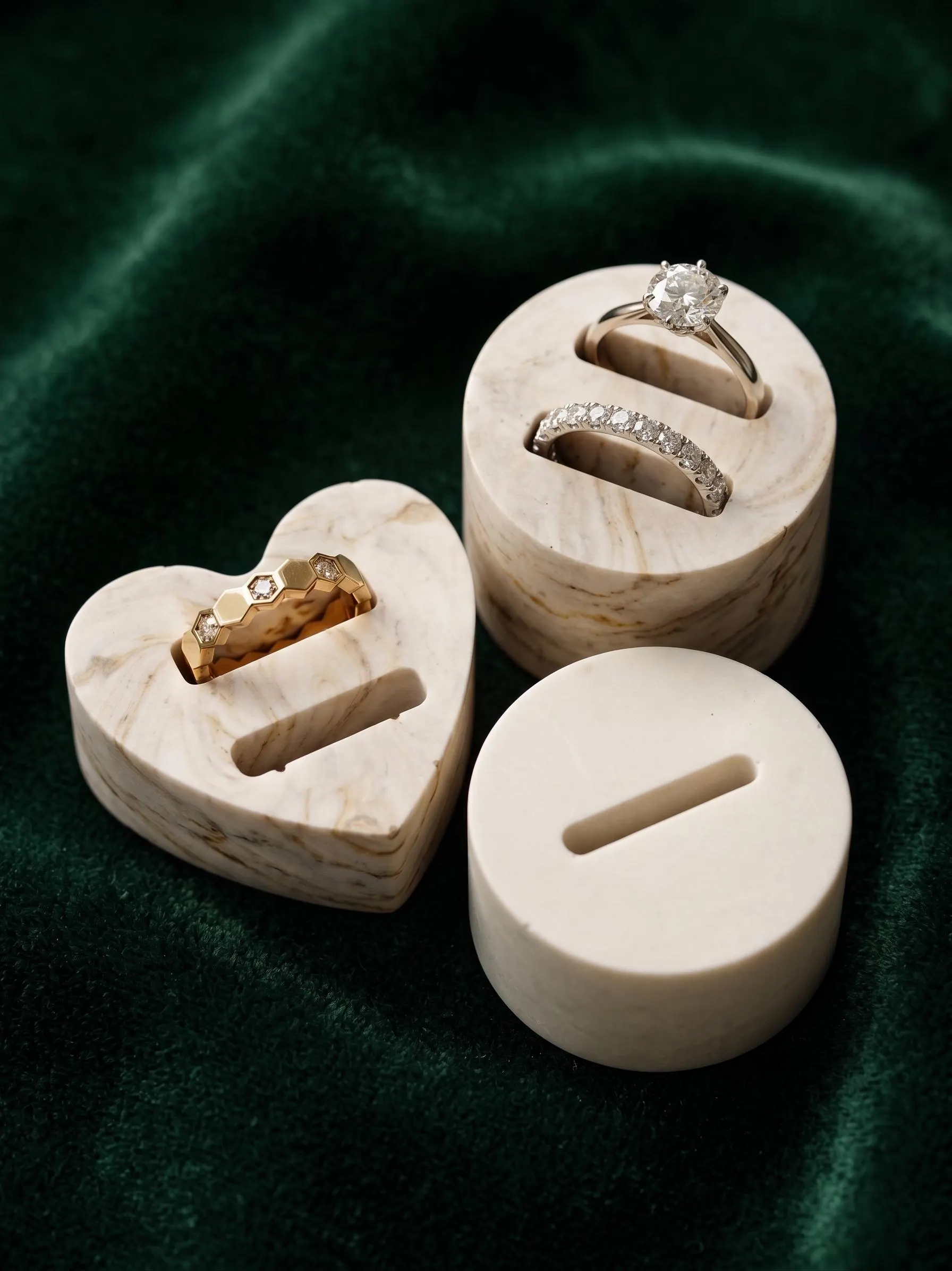Marble Ring Holder, Handmade Jesmonite Ring Dish, Engagement Ring Stand, Wedding Ring Holder, Jewellery Organiser, Bride Gift - image 2