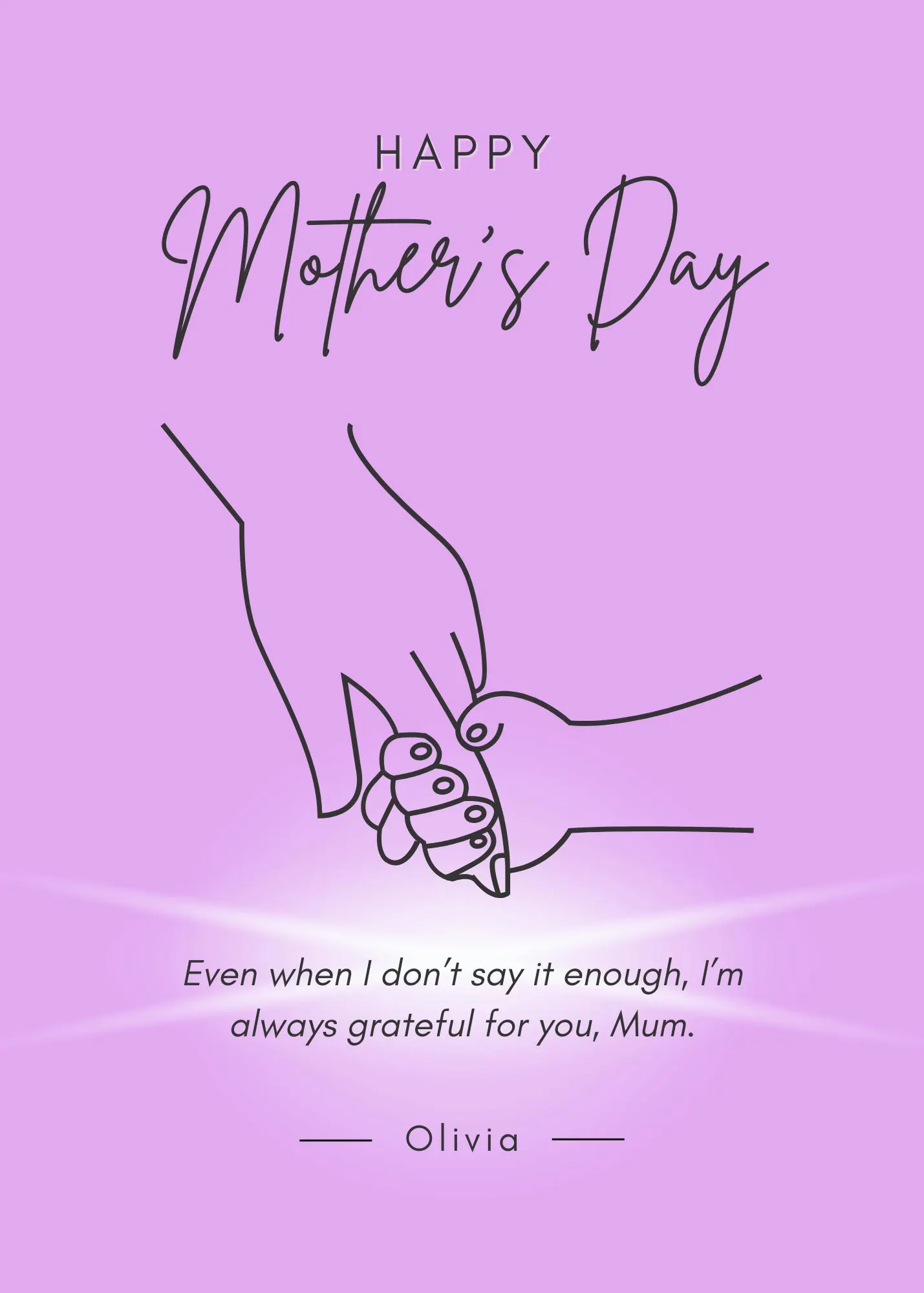 Personalised Mother's Day Card Printable | Custom Mum Card with Child's Name | Instant Download Digital PDF | Print at Home Gift