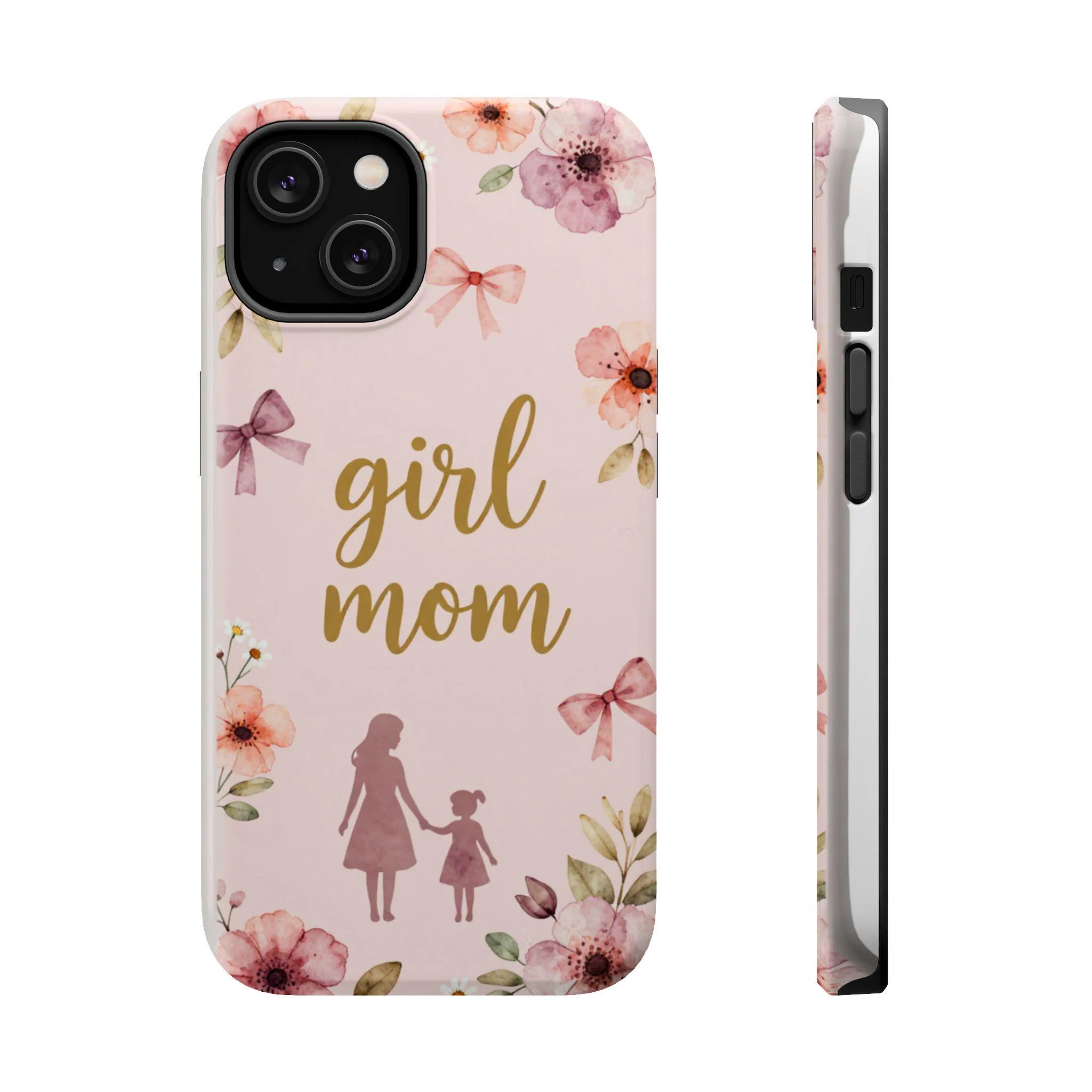 Girl Mom floral script Phone Case | Magnetic Impact-Resistant Case