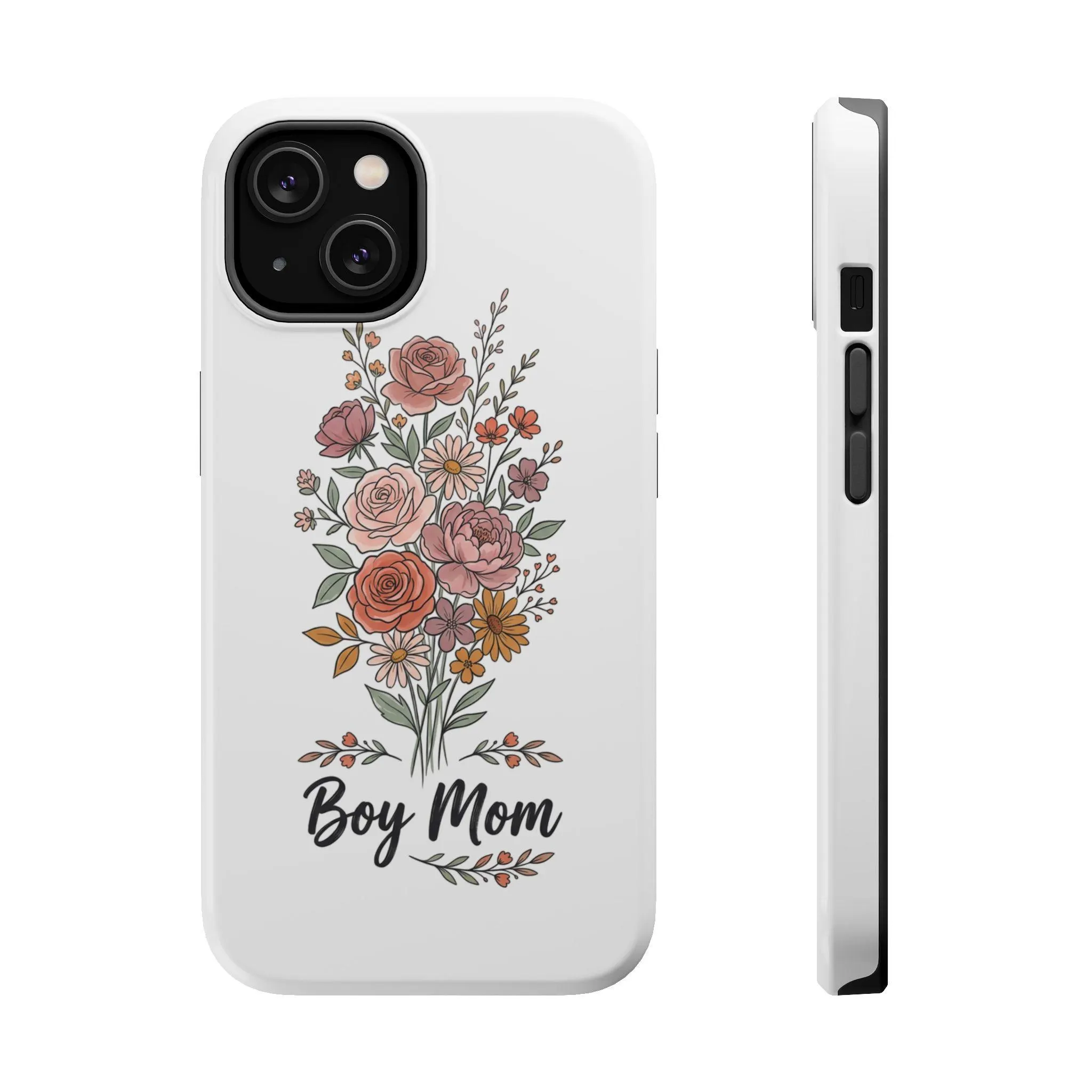 Boy Mom floral bouquet phone case | Magnetic impact-resistant Case