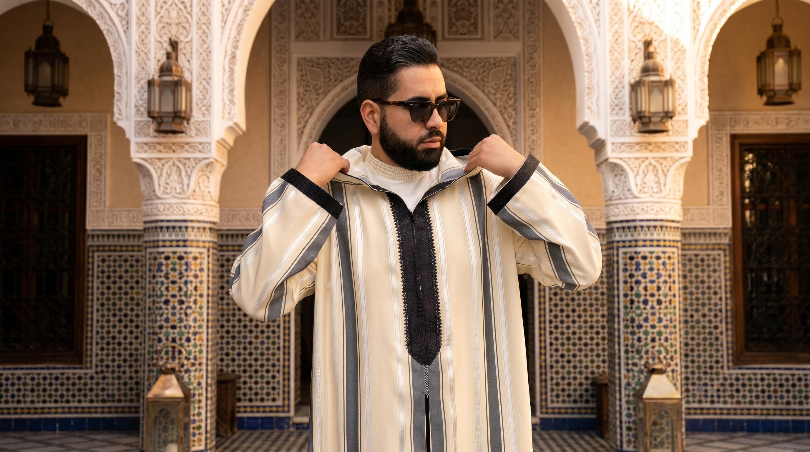 Men's Handmade Wool Djellaba – Traditional Moroccan Hooded Winter Thobe Caftan - image 4