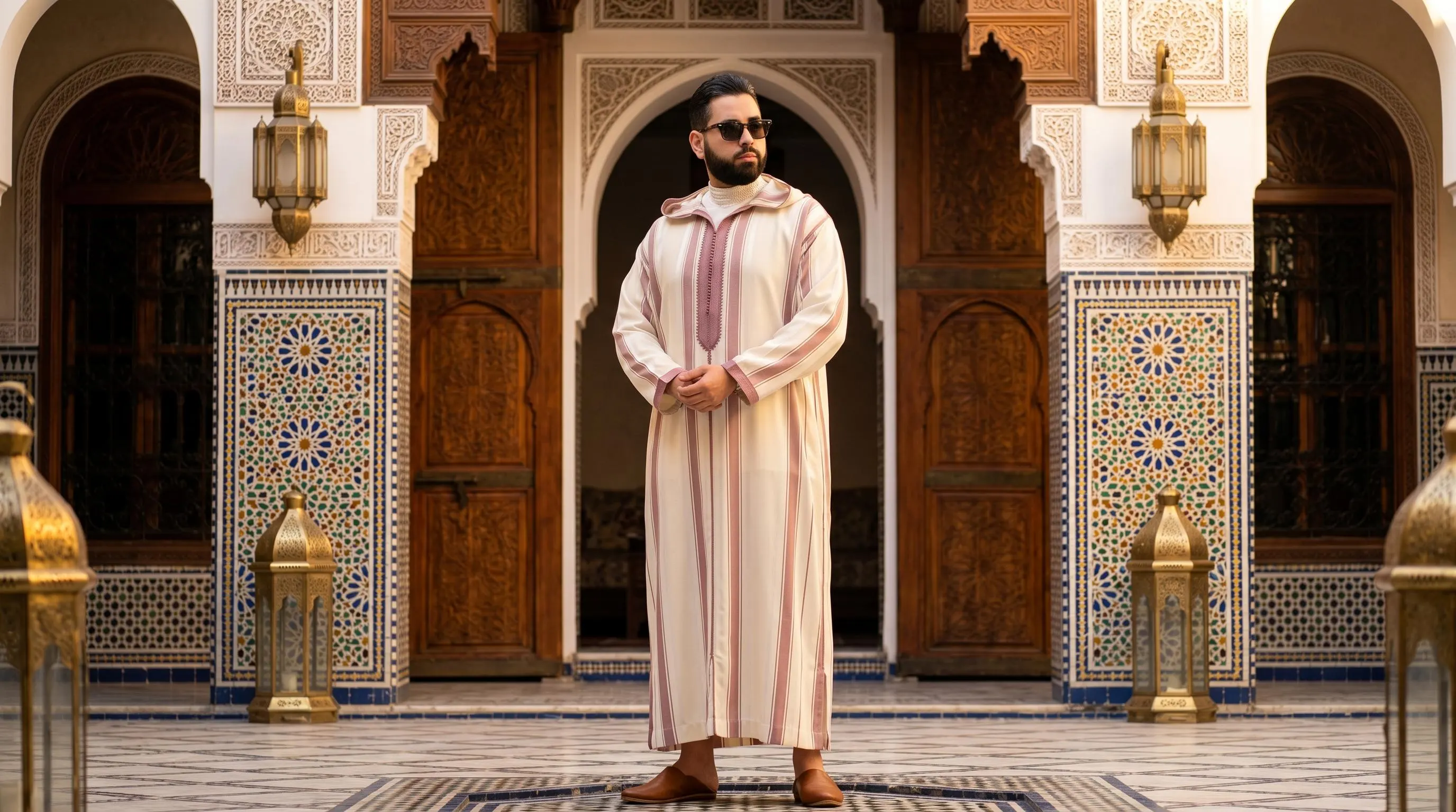 Men's Handmade Wool Djellaba – Traditional Moroccan Hooded Winter Thobe Caftan - image 5