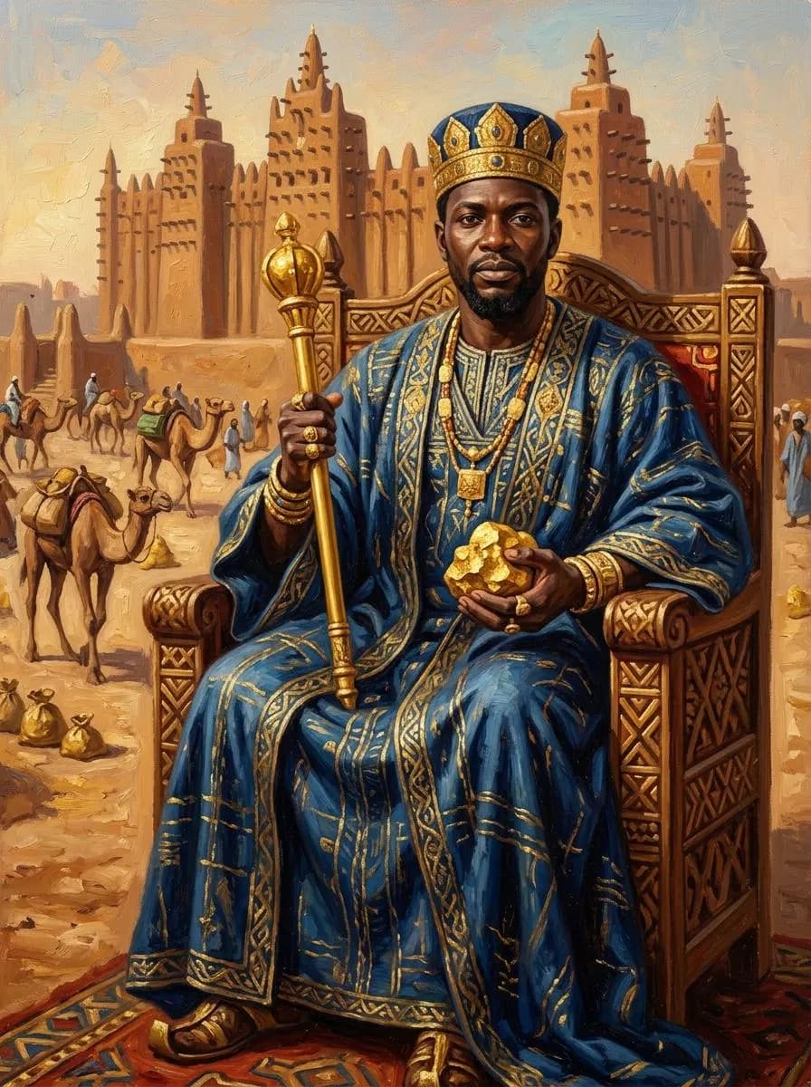 Mansa Musa Of Mali Oil Painting | Africa Heritage Wall Art | Handmade Canvas, Made to Order - image 3