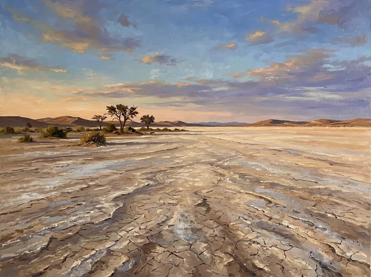 Kalahari Desert Pan Oil Painting | Africa Heritage Wall Art | Handmade Canvas, Made to Order - image 3