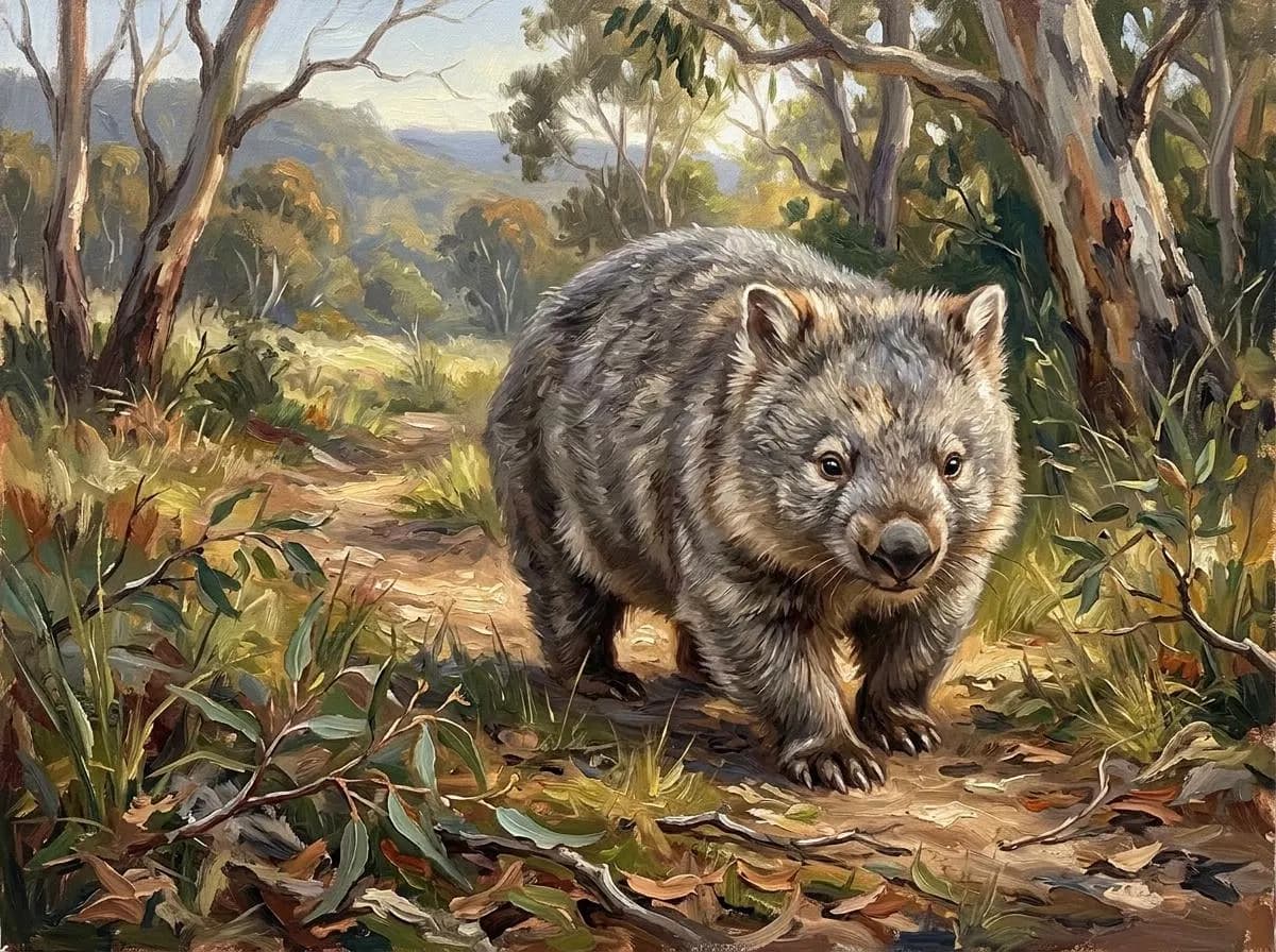 Wombat Oil Painting | Animals & Creatures Wall Art | Handmade Canvas, Made to Order - image 3