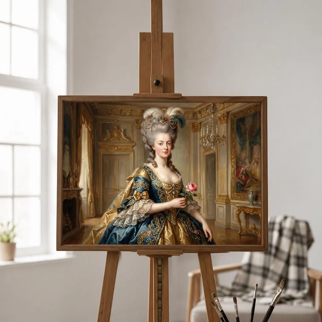 Marie Antoinette Oil Painting | Europe Heritage Wall Art | Handmade Canvas, Made to Order