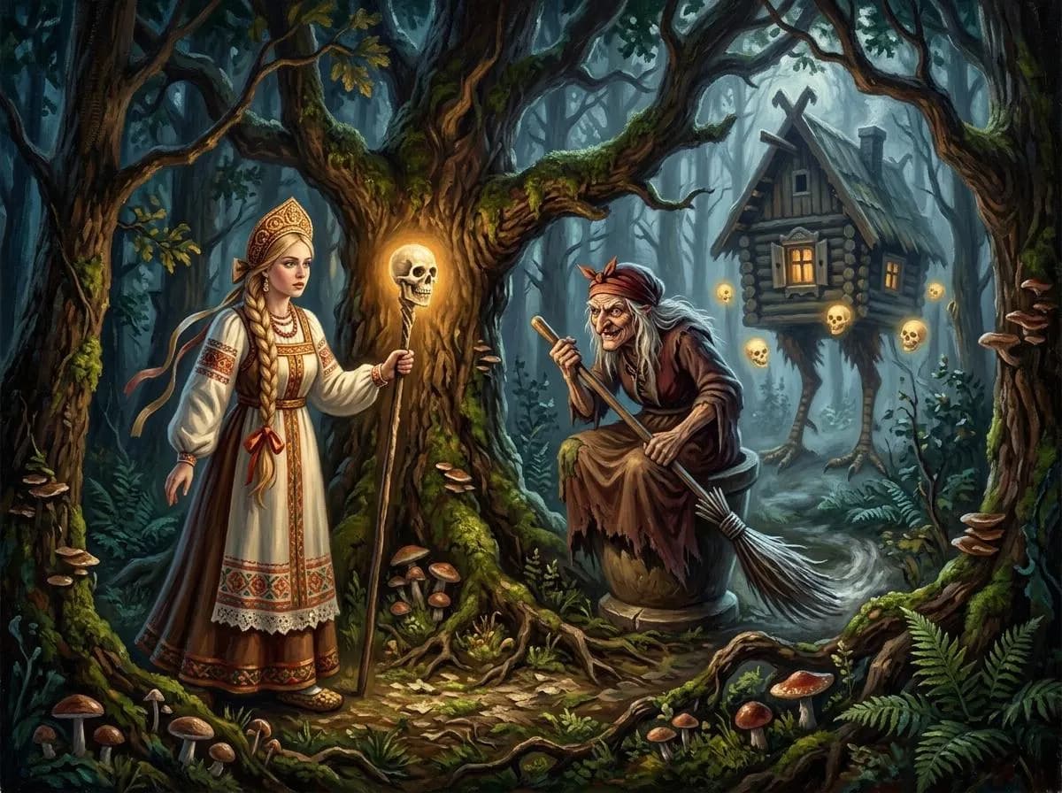 Slavic Folk Tale Illustration Oil Painting | Europe Heritage Wall Art | Handmade Canvas, Made to Order - image 3
