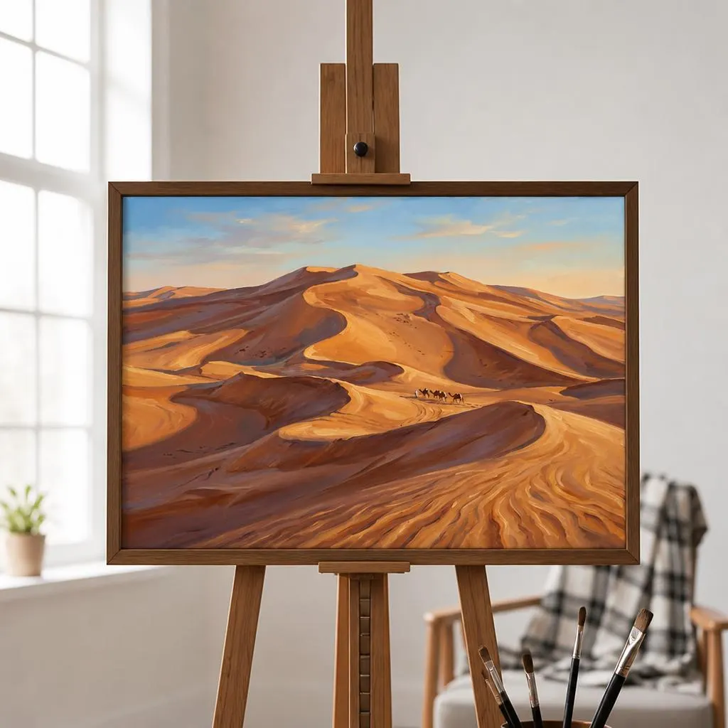 Wahiba Sands Dune Sea Oman Oil Painting | Middle East & Holy Land Wall Art | Handmade Canvas, Made to Order