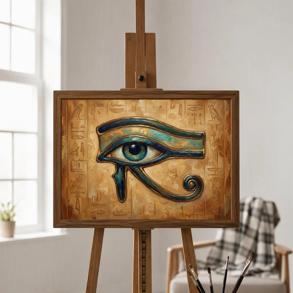 Eye Of Horus Oil Painting | Africa Heritage Wall Art | Handmade Canvas, Made to Order