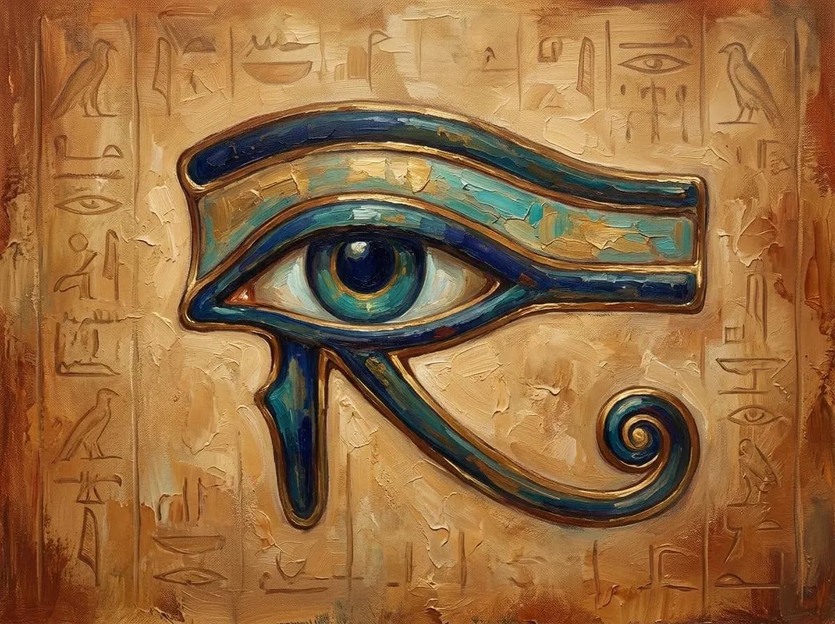 Eye Of Horus Oil Painting | Africa Heritage Wall Art | Handmade Canvas, Made to Order - image 3