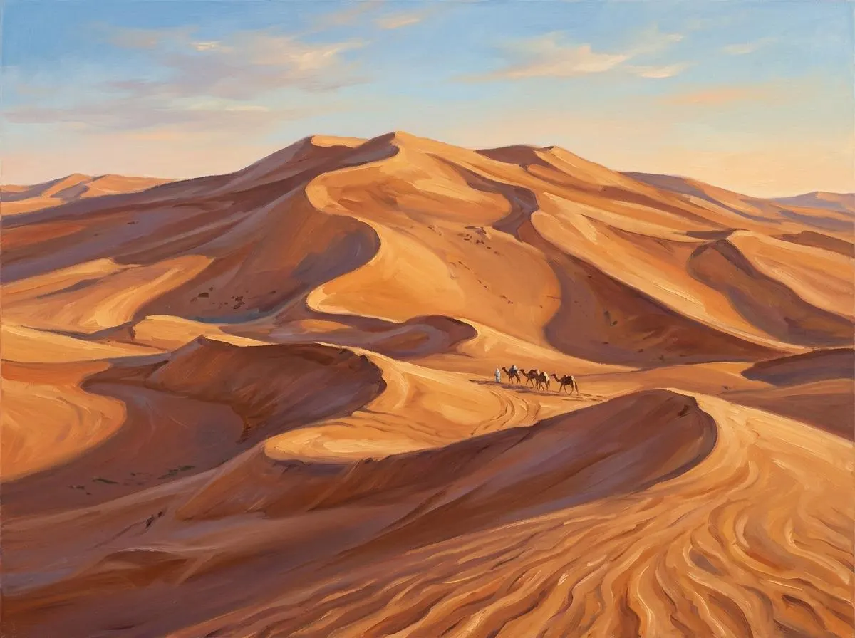 Wahiba Sands Dune Sea Oman Oil Painting | Middle East & Holy Land Wall Art | Handmade Canvas, Made to Order - image 3