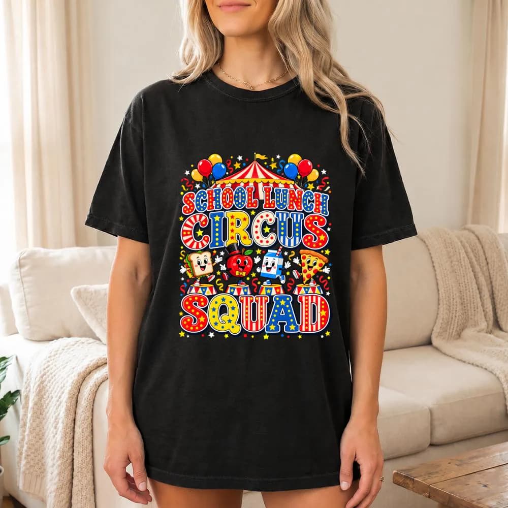 School Lunch Circus Squad Cafeteria Crew Nutrition 2026 T-Shirt, Funny Lunch Lady Gift, School Cafeteria Worker Graphic Tee - image 4