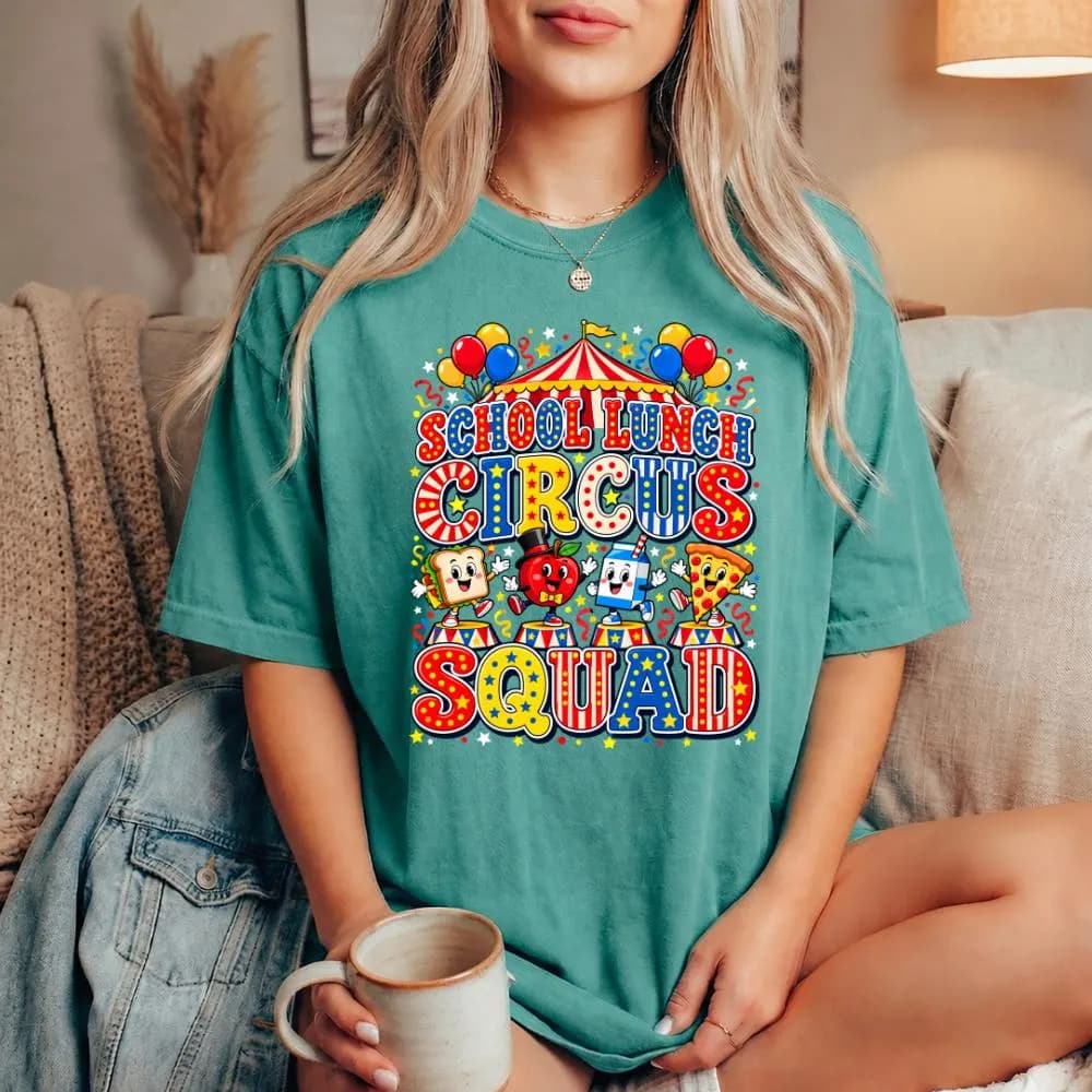 School Lunch Circus Squad Cafeteria Crew Nutrition 2026 T-Shirt, Funny Lunch Lady Gift, School Cafeteria Worker Graphic Tee - image 3