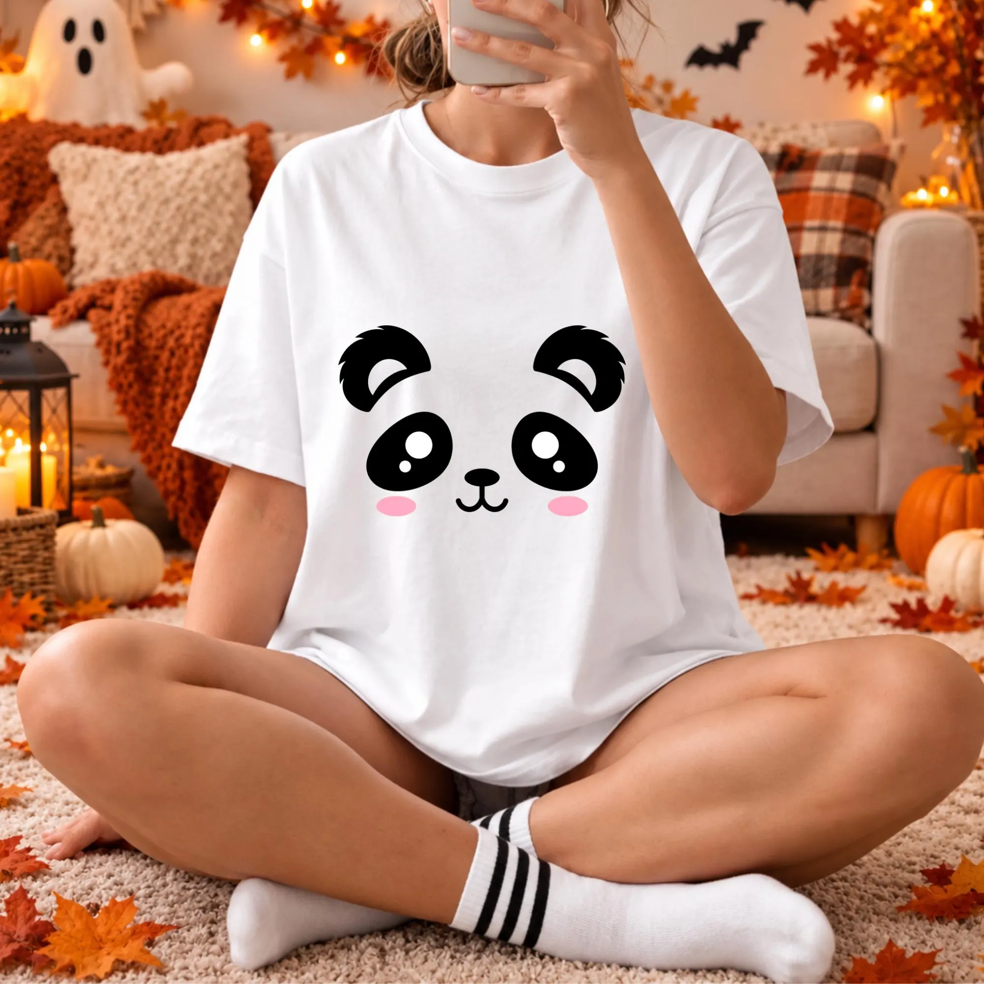 Spooky Panda Bear Halloween PNG: Kawaii Animal Art (Digital Download)
