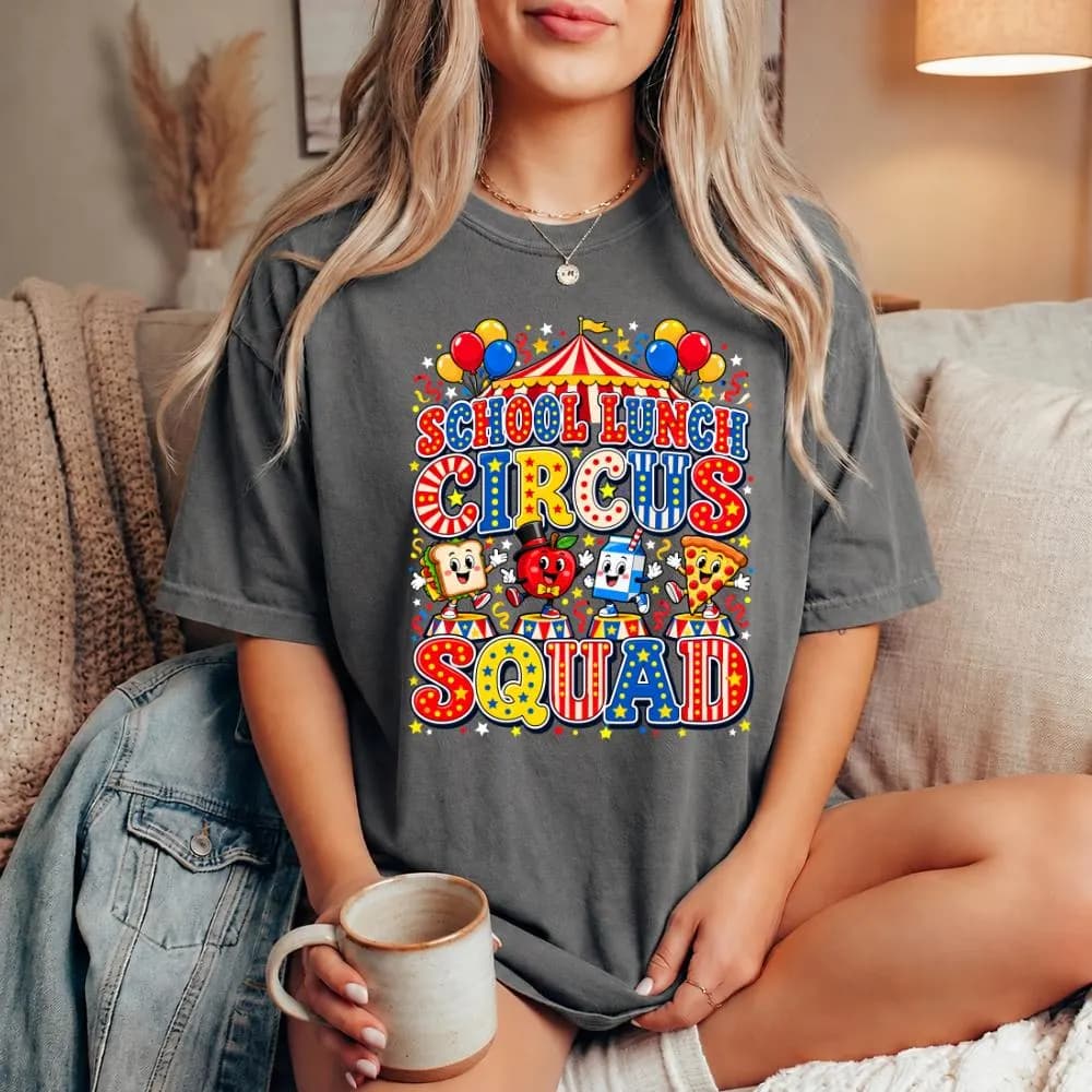 School Lunch Circus Squad Cafeteria Crew Nutrition 2026 T-Shirt, Funny Lunch Lady Gift, School Cafeteria Worker Graphic Tee - image 5